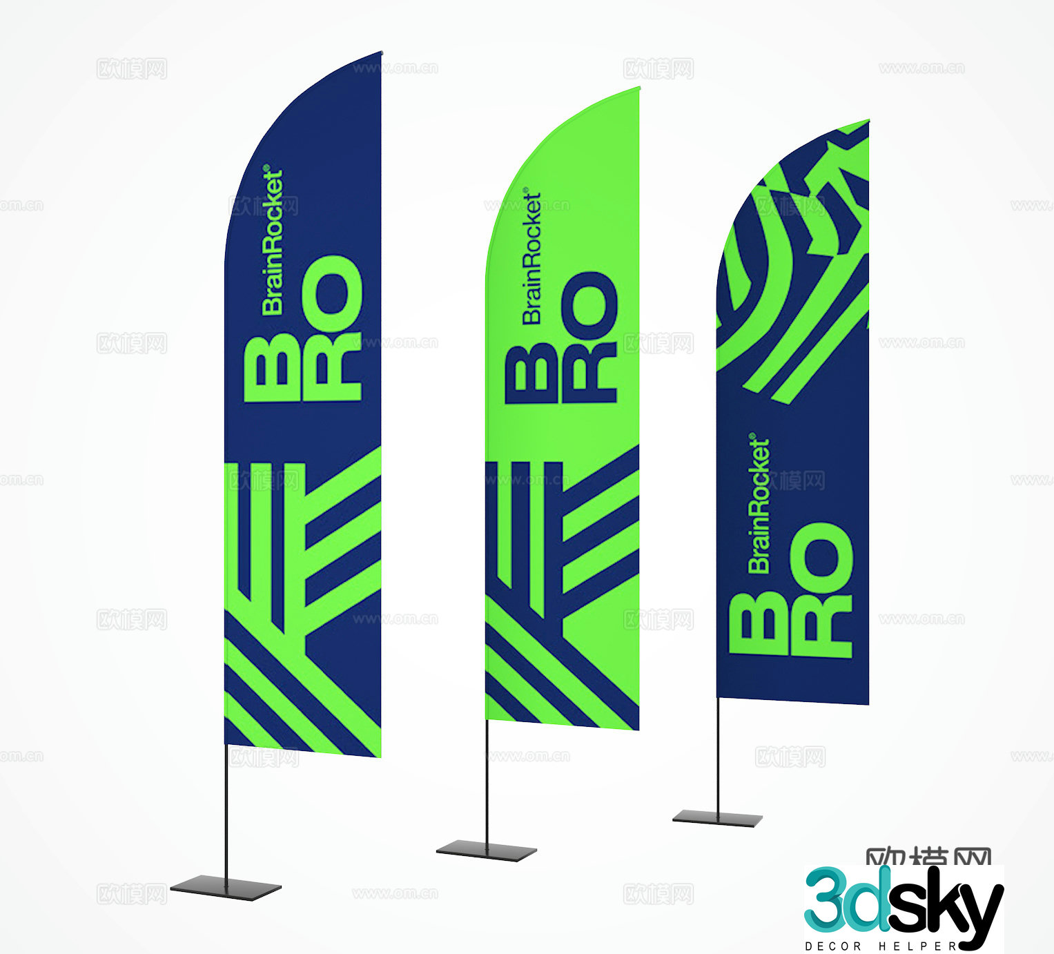 Advertising flag 3d model