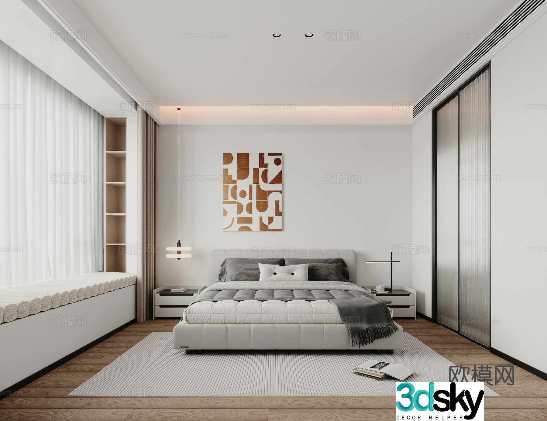Modern master bedroom 3d model