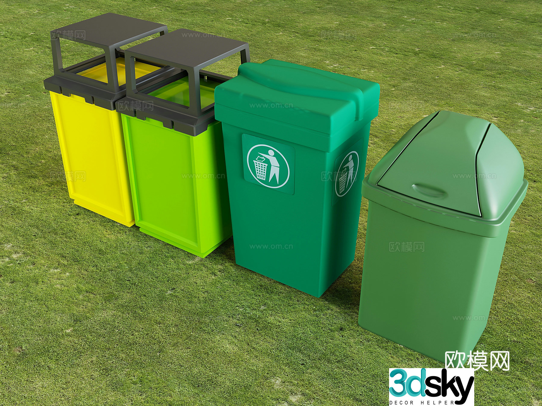 Outdoor trash can trash can 3d model