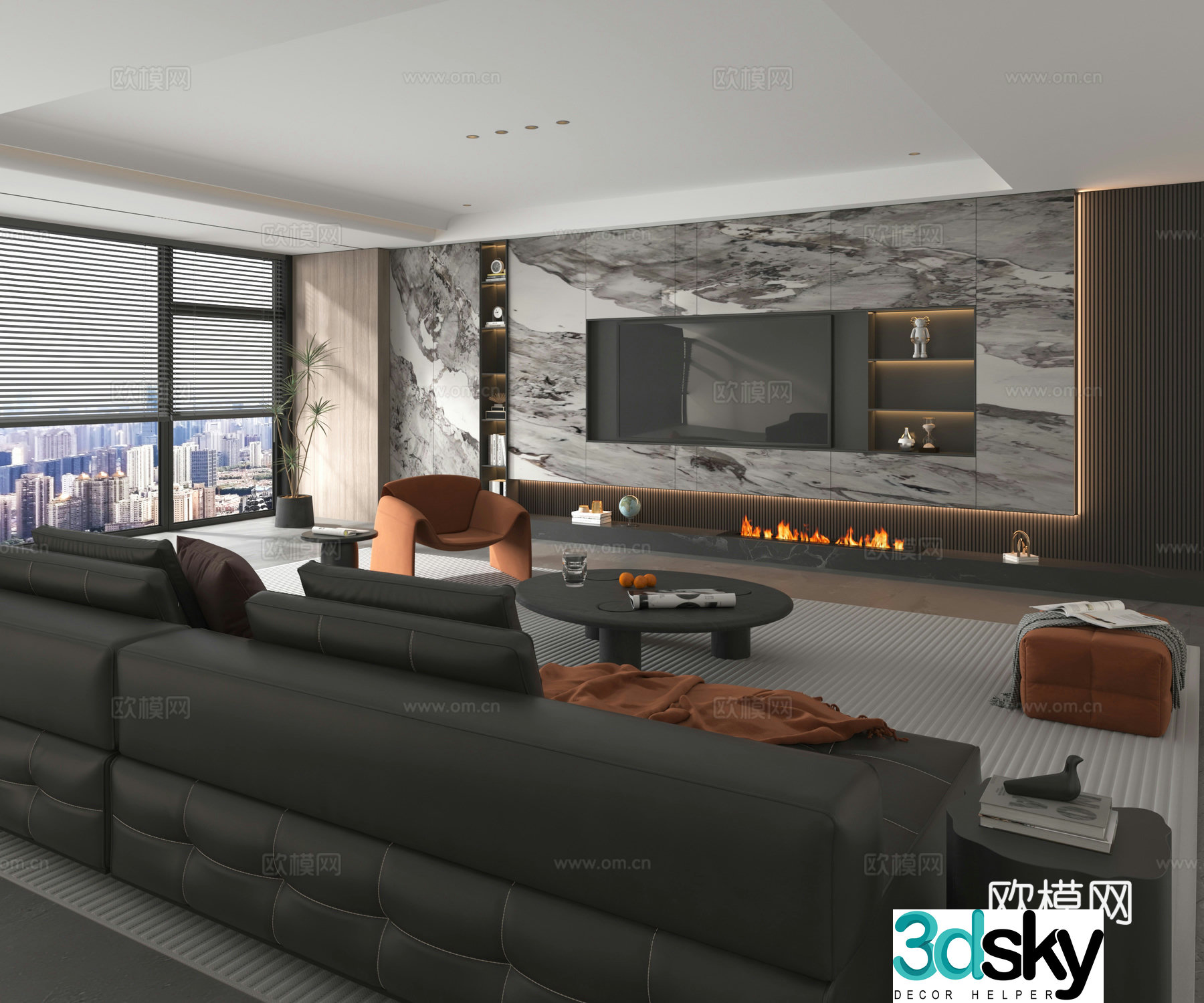 Modern living room 3d model