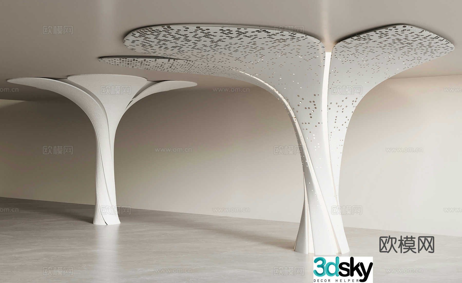 Modern shaped column 3D model