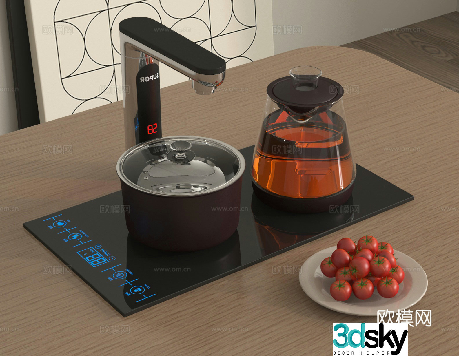 Automatic water tea table kettle 3D model