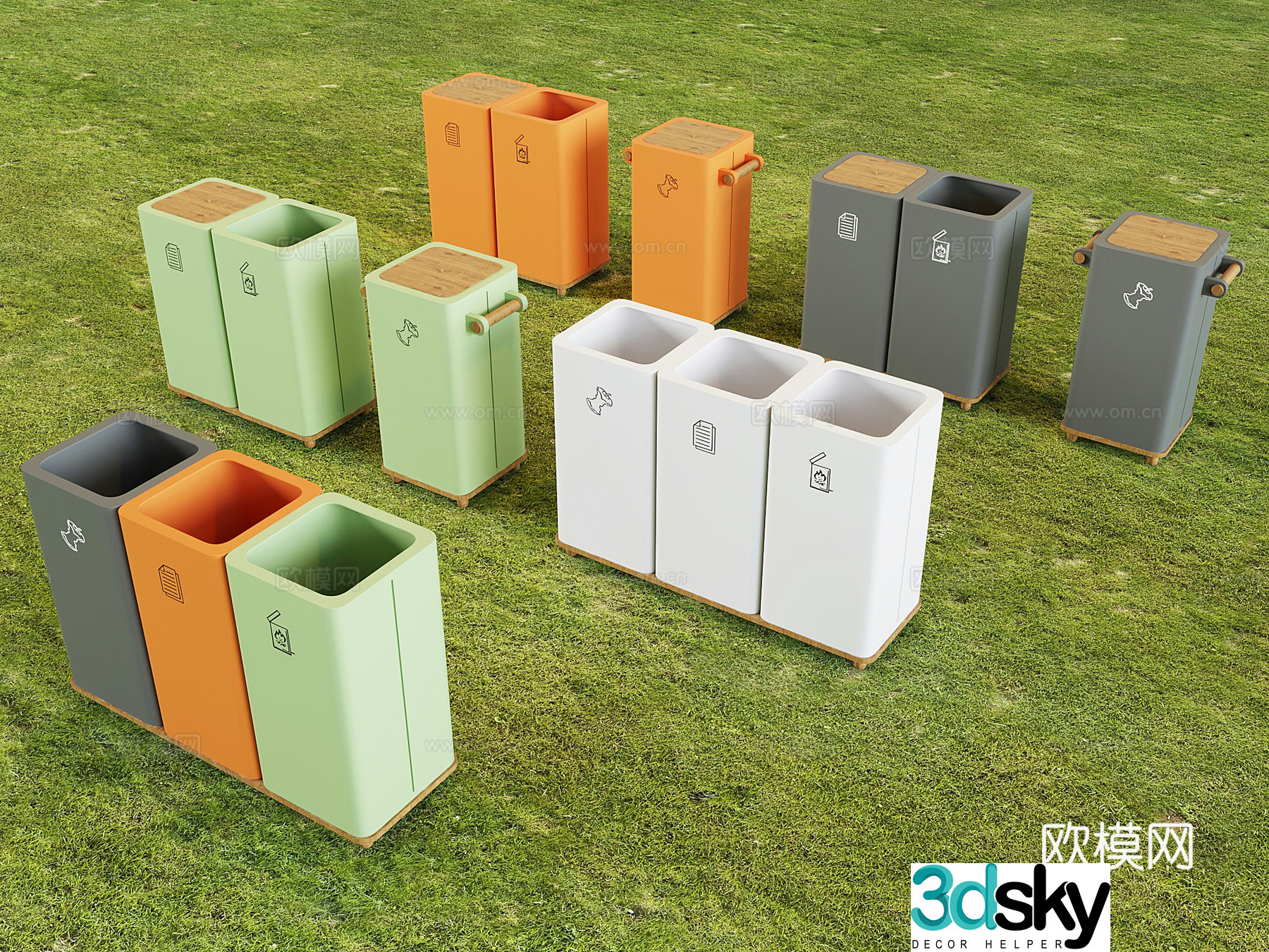 Outdoor trash can trash can 3d model