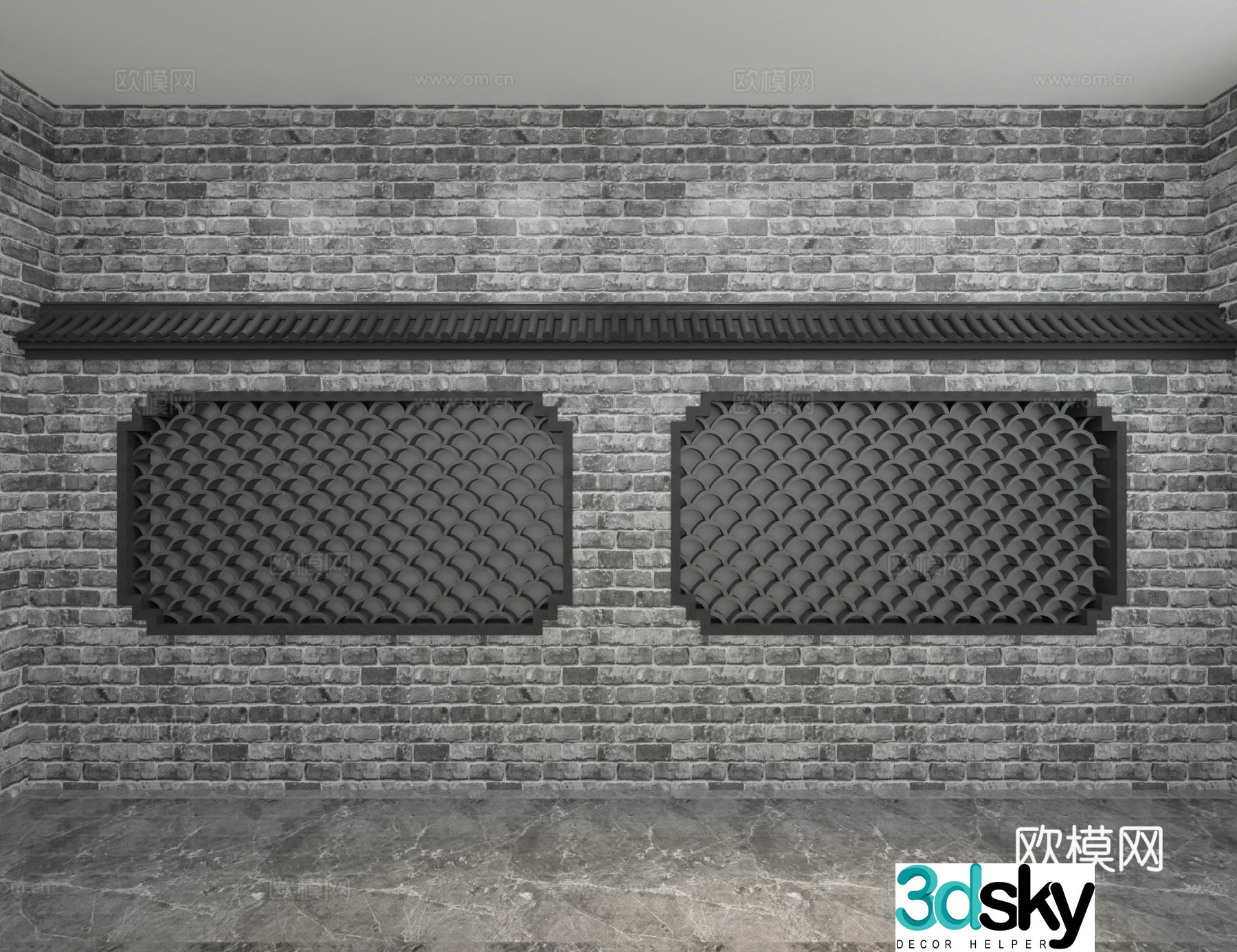 Modern background wall 3d model