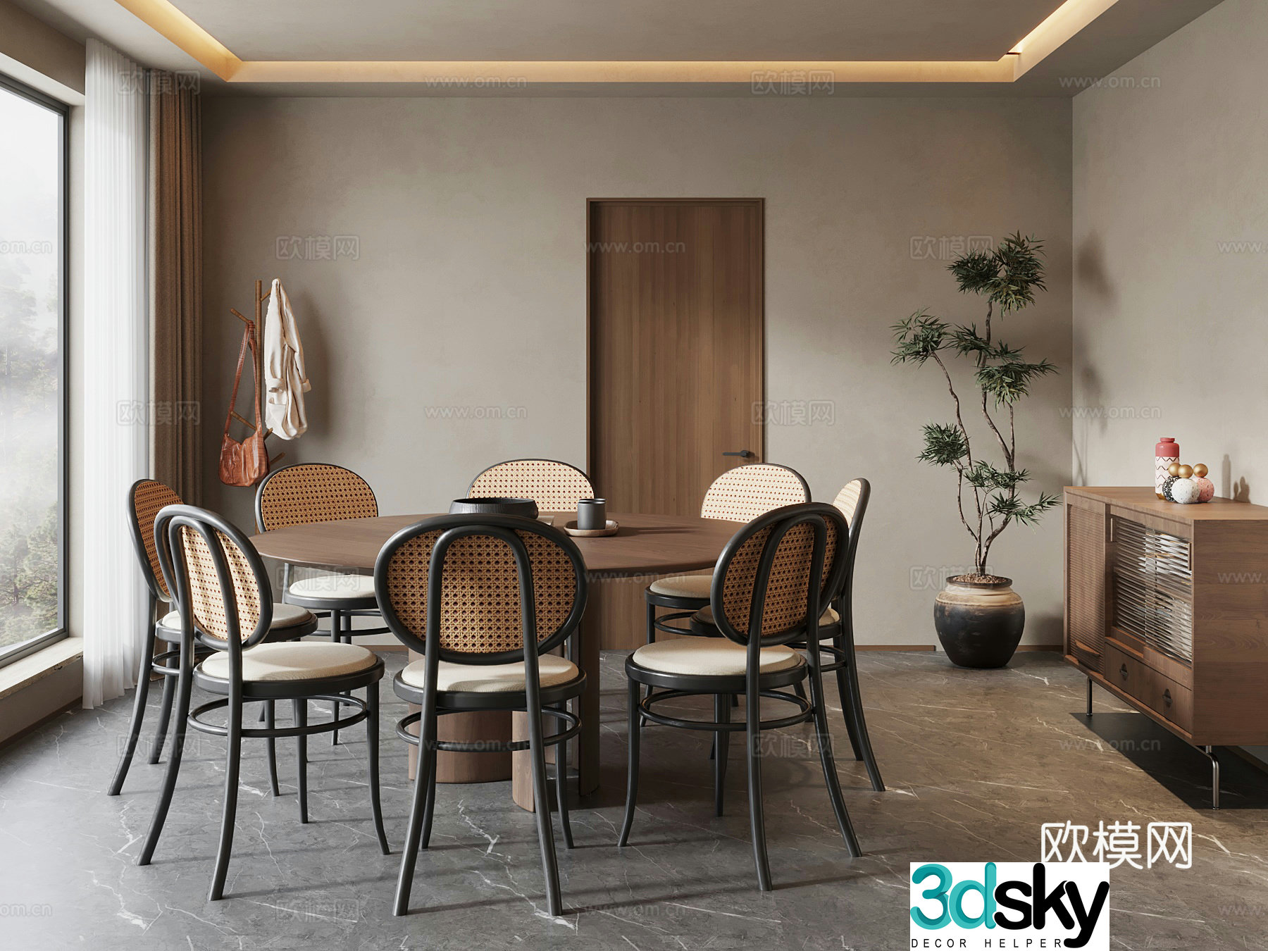 French medieval private room restaurant private room 3D model