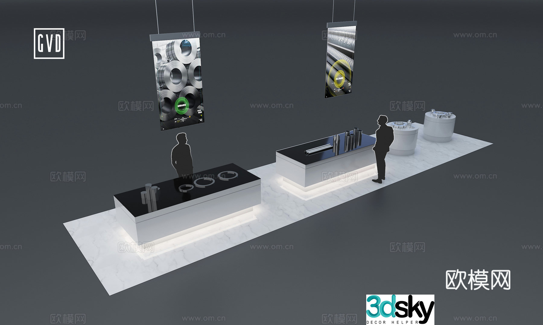 Exhibition Exhibition Hall Exhibition Display Cabinet Exhibition Hall Product Showcase Metallurgical Industry Exhibition Hall Exhibition Cabinet Steel 3D Model