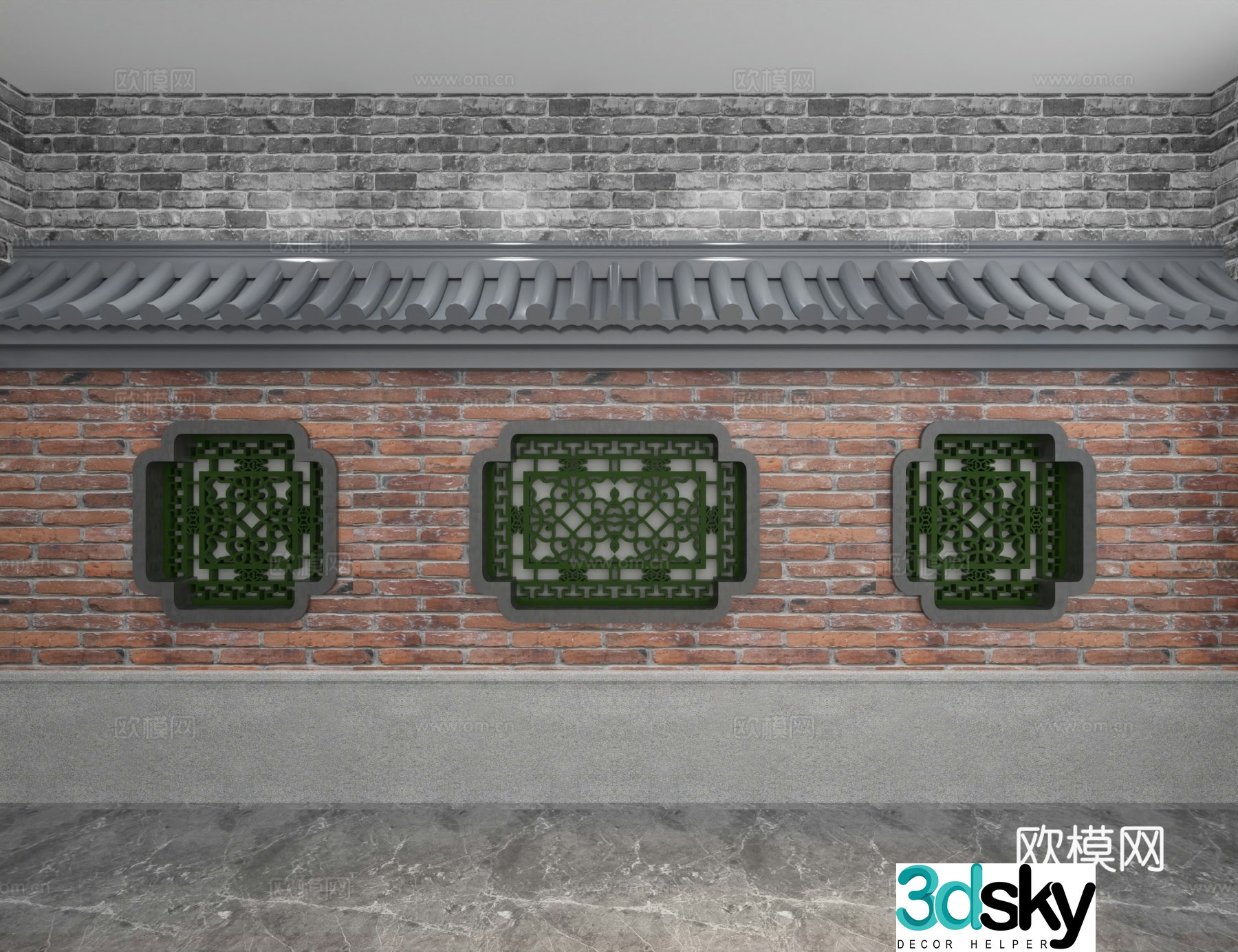 Modern background wall 3d model