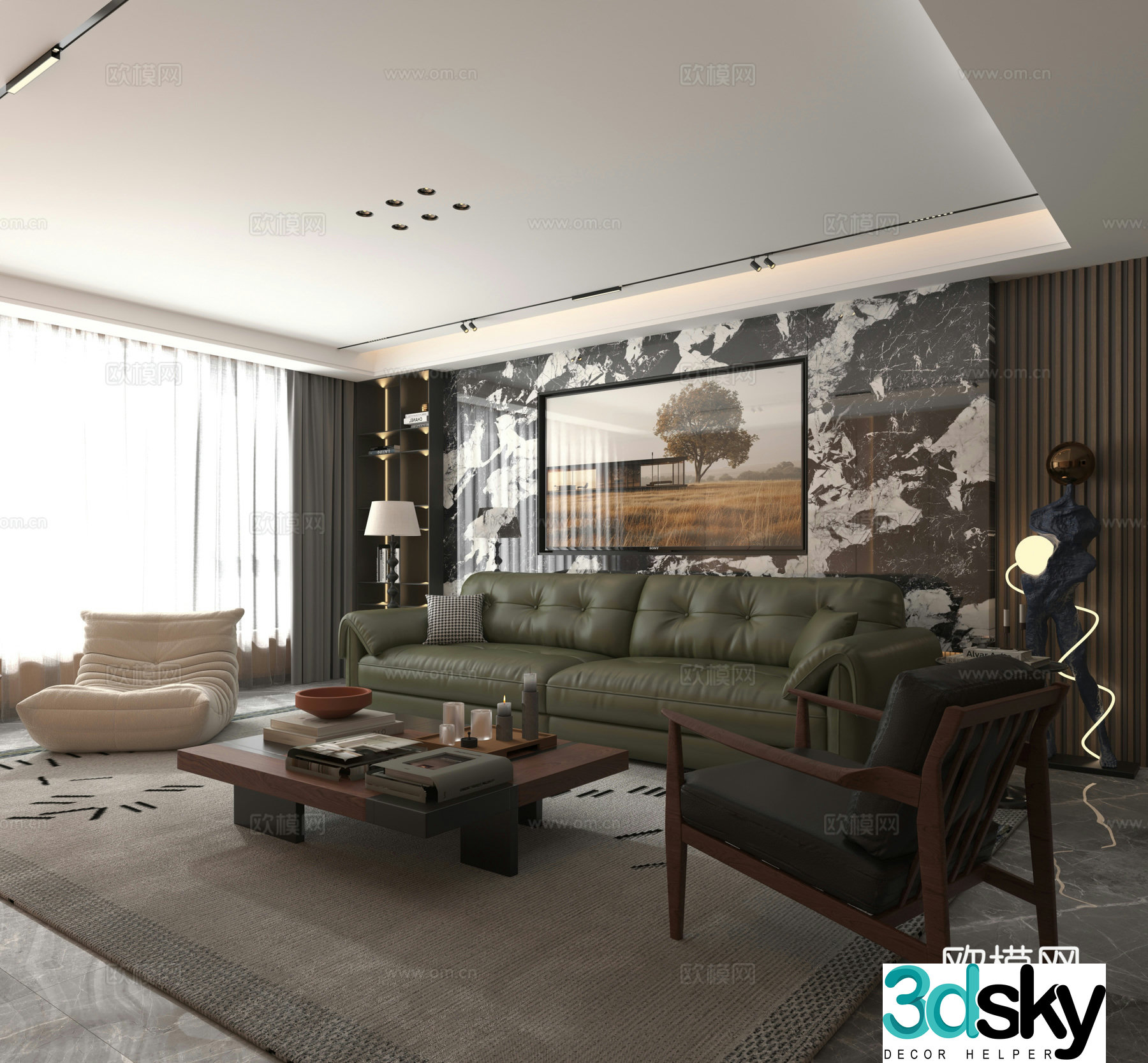 Modern living room 3d model