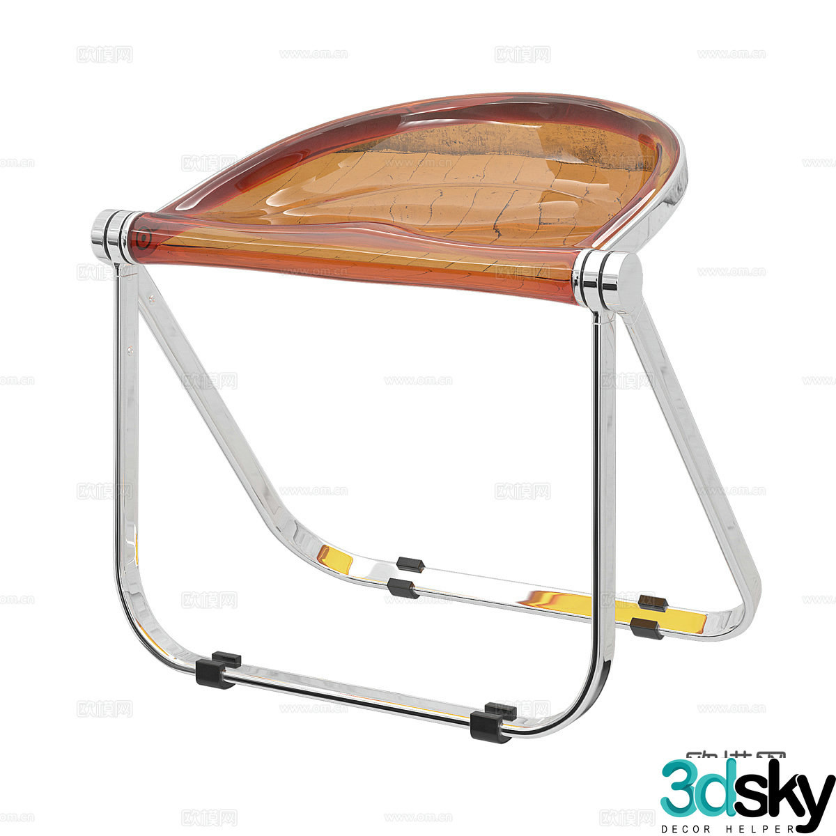 Modern simple single chair chair simple chair casual chair stool plastic chair 3d model