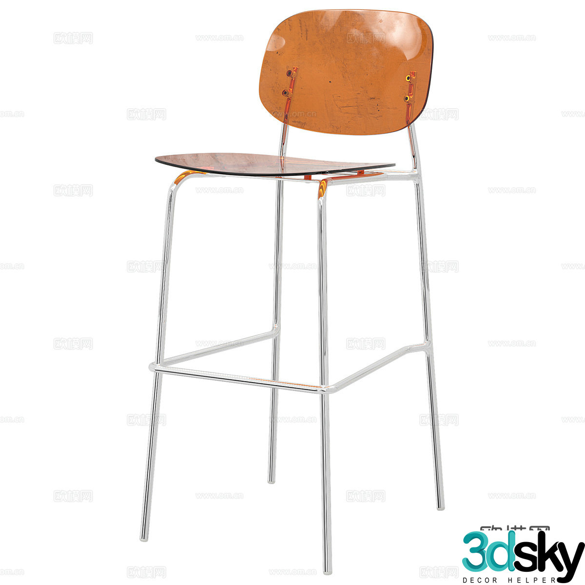 Modern minimalist bar chair chair Chair Simple bar chair Stool Simple chair 3d model