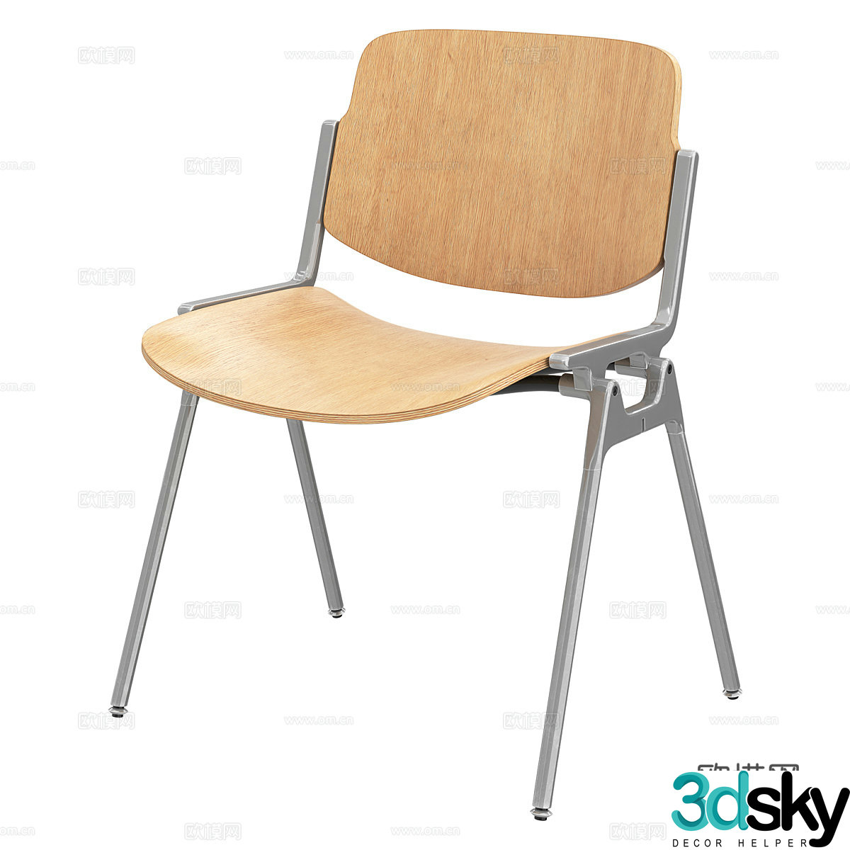 Nordic simple chair single chair simple chair casual chair stool 3d model