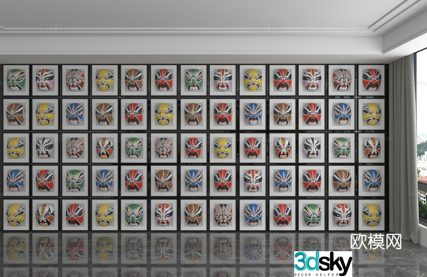 Modern background wall 3d model