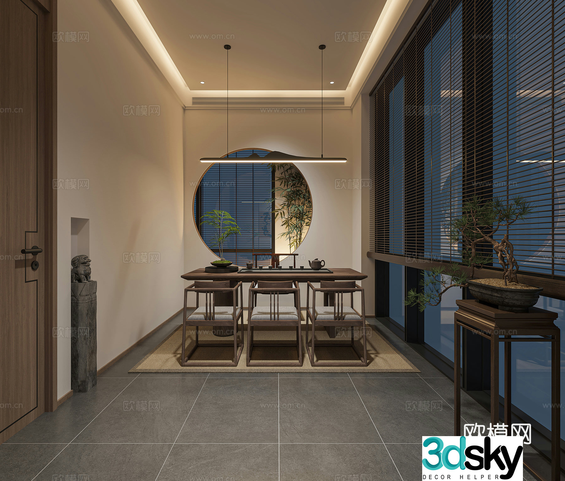 New Chinese tea room 3D model