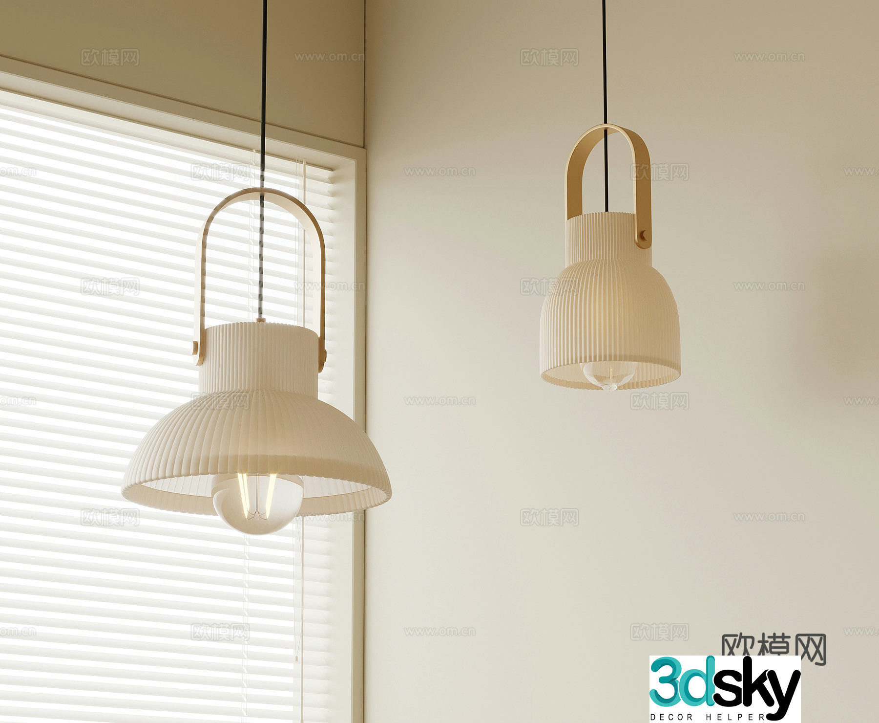 Creamy Fishing Line Chandelier Small Chandelier 3D Model