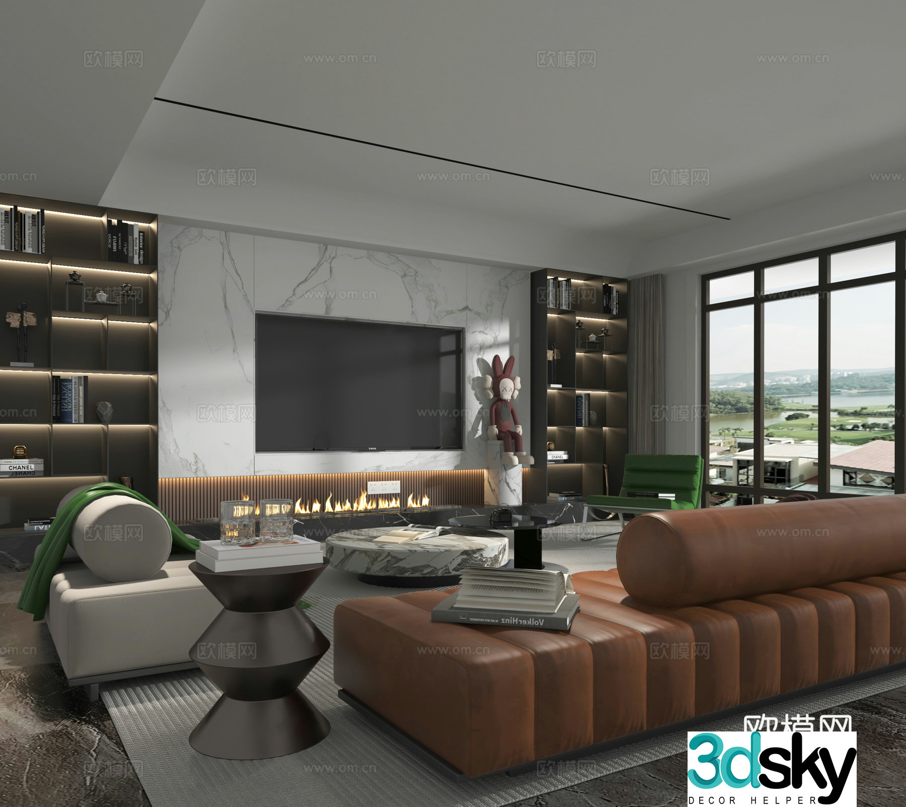Modern living room 3d model