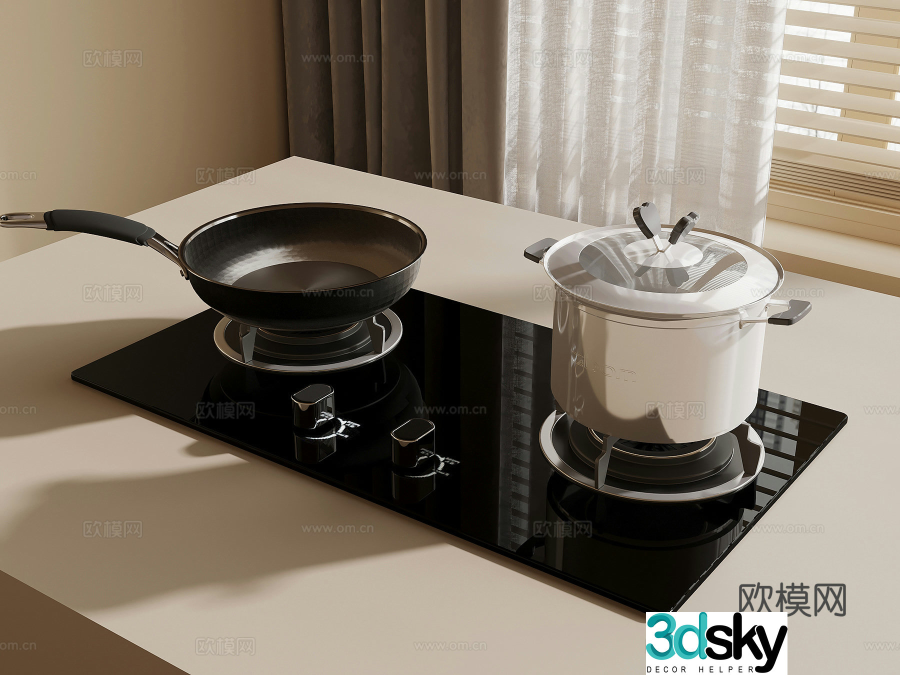 Modern stove gas stove 3D model