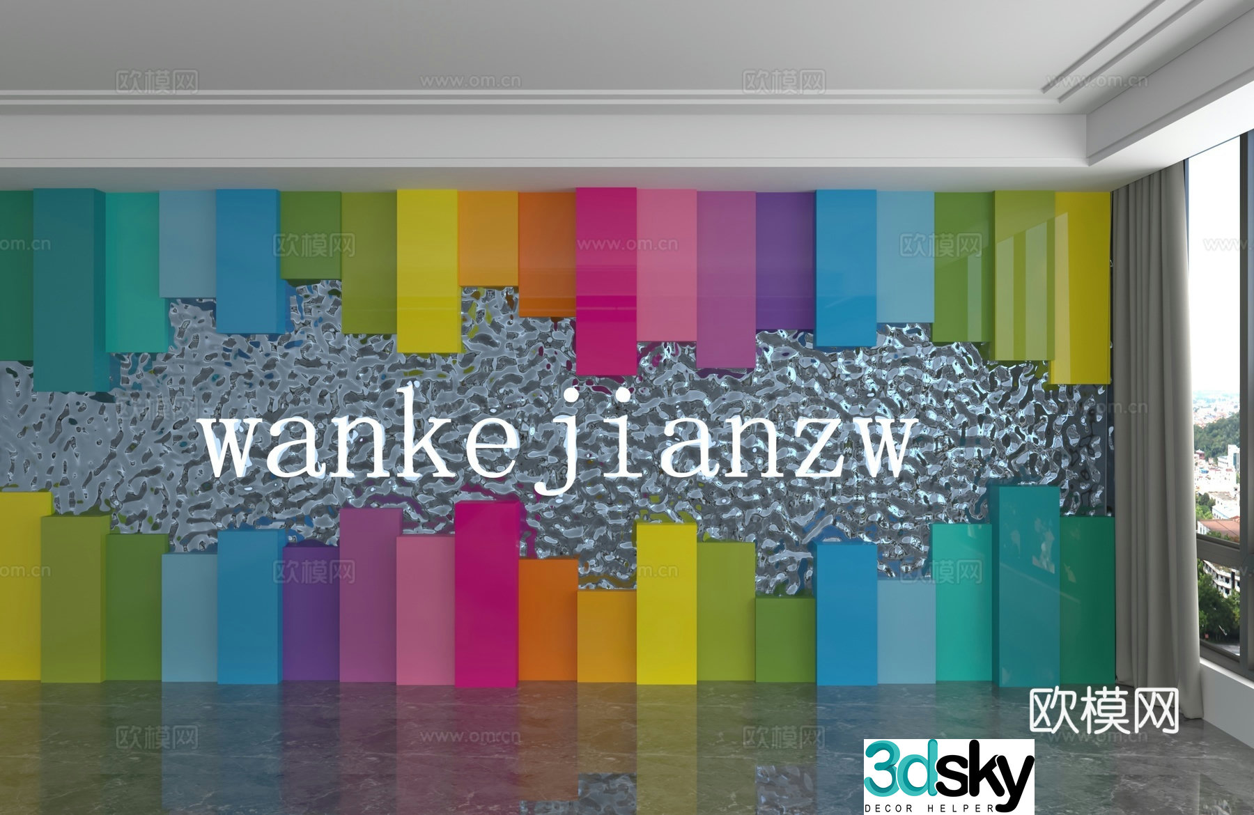 Modern background wall 3d model