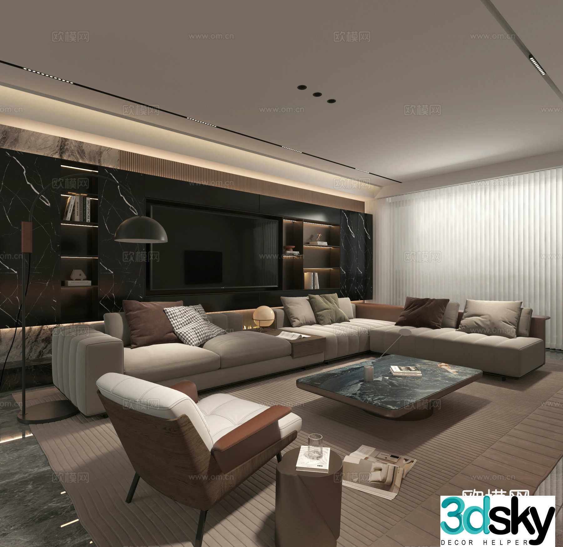 Modern living room 3d model