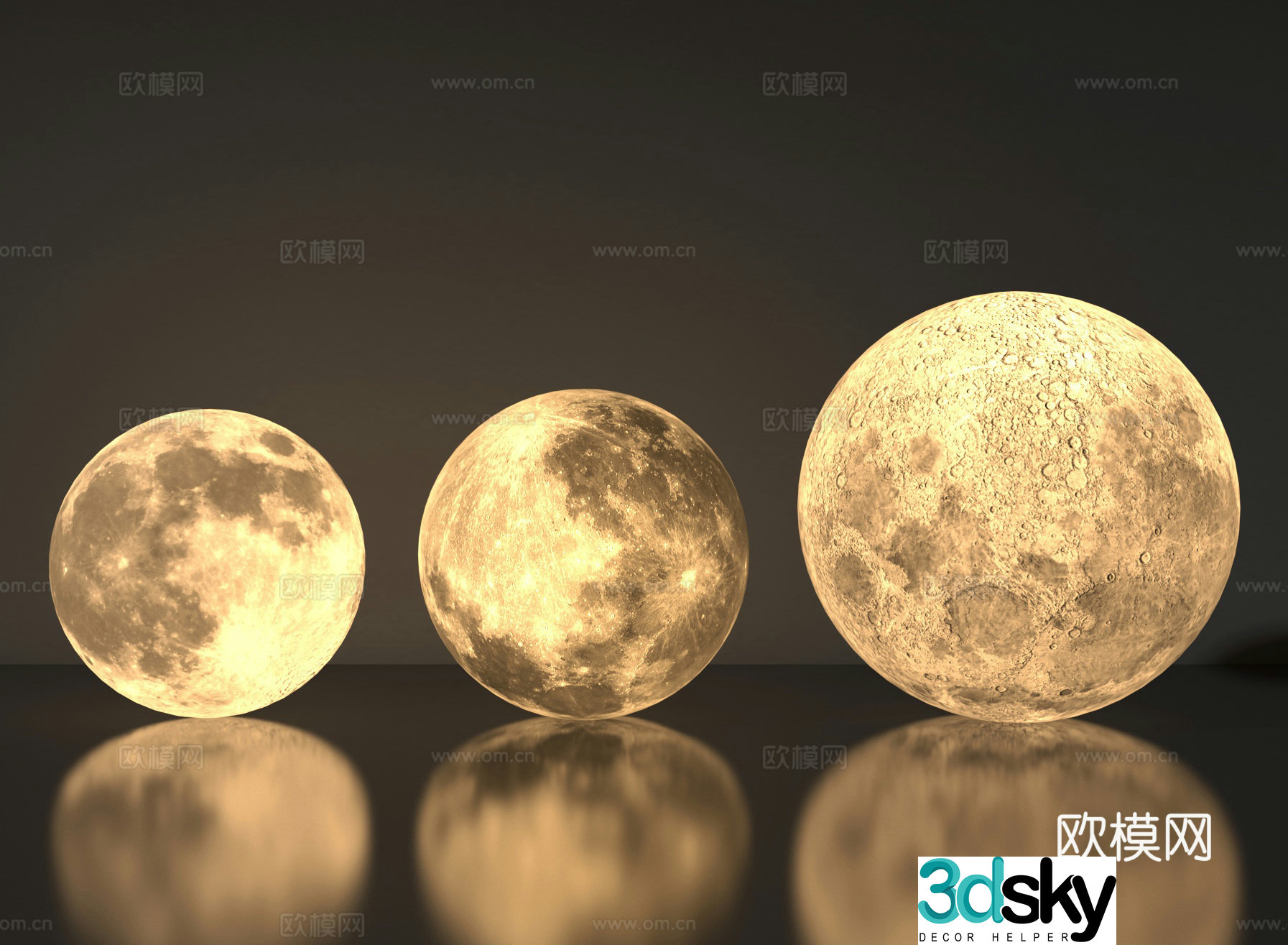 Moon lights Decorative lights Landscape lights 3d model