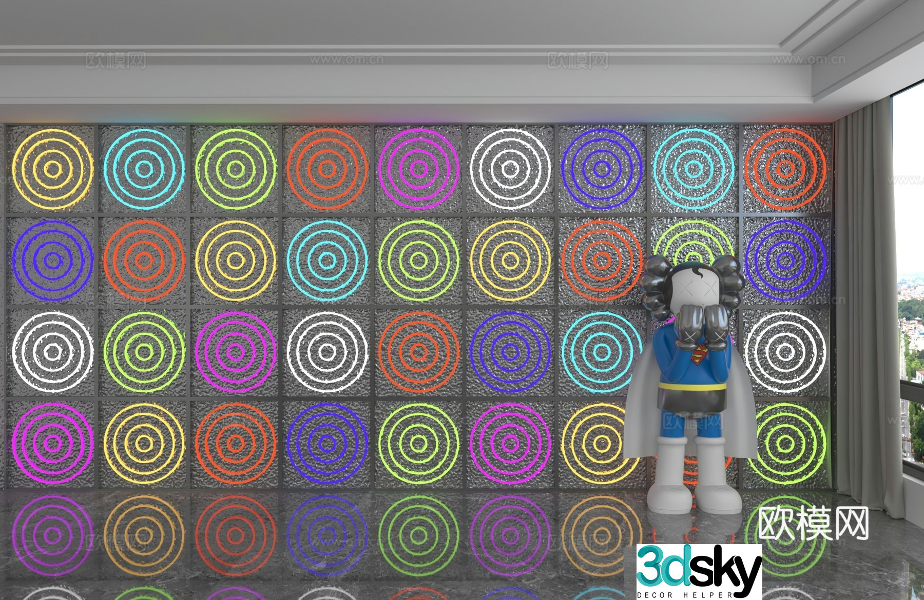 Modern background wall 3d model