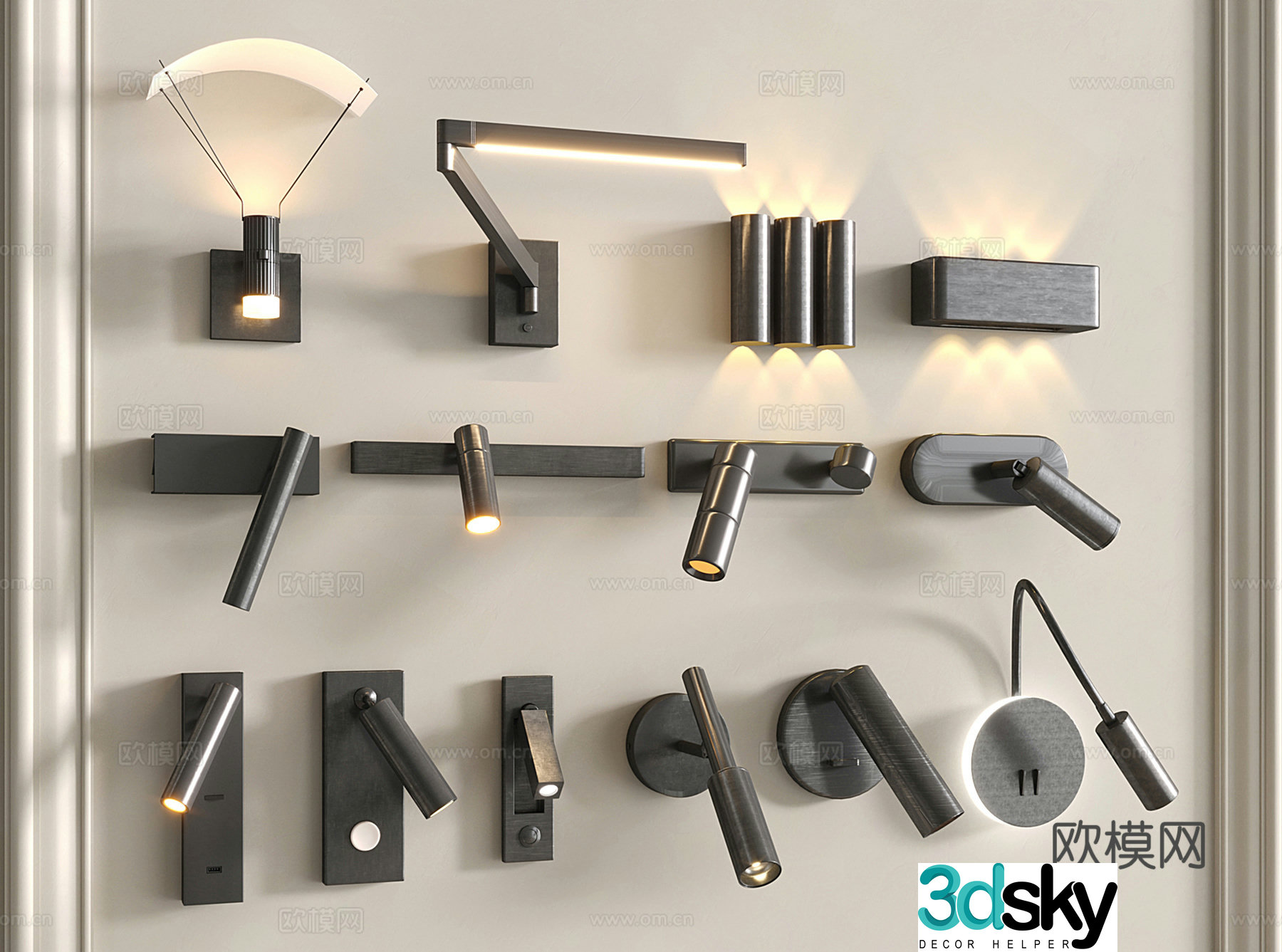 Modern wall lamp Reading lamp Metal wall lamp Bedside wall lamp Rotating wall lamp 3d model