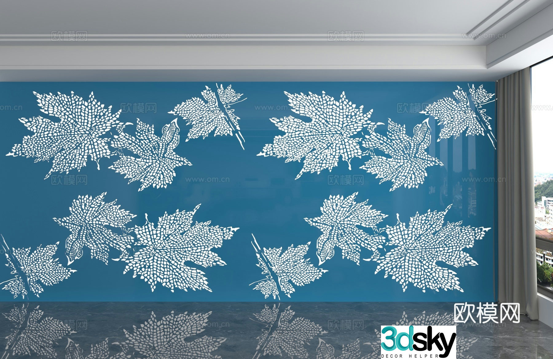 Modern background wall 3d model