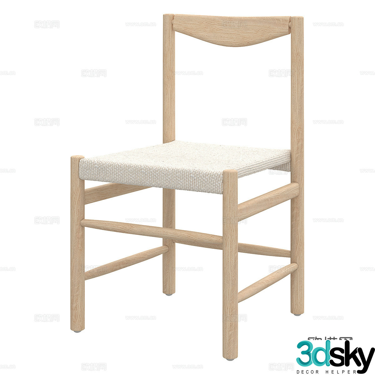 Nordic simple chair single chair simple chair living room chair 3d model