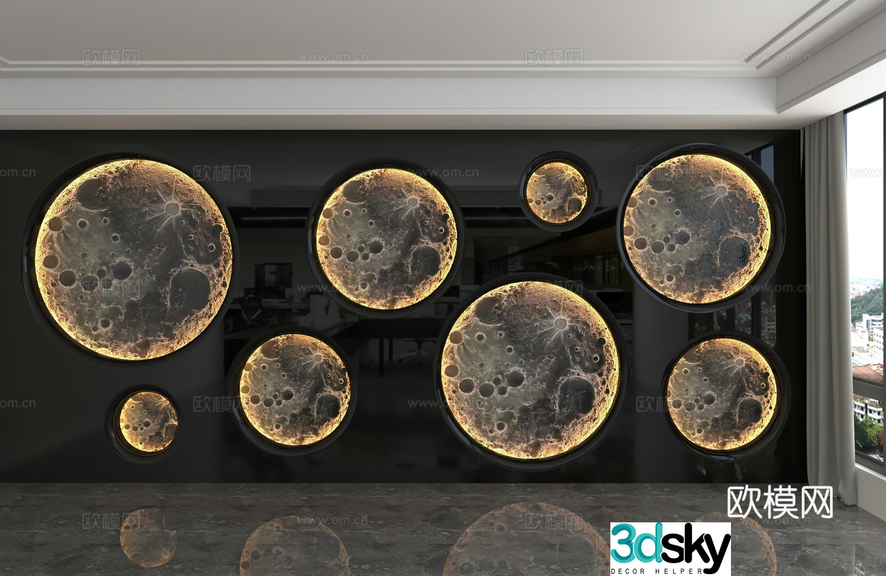 Modern background wall 3d model
