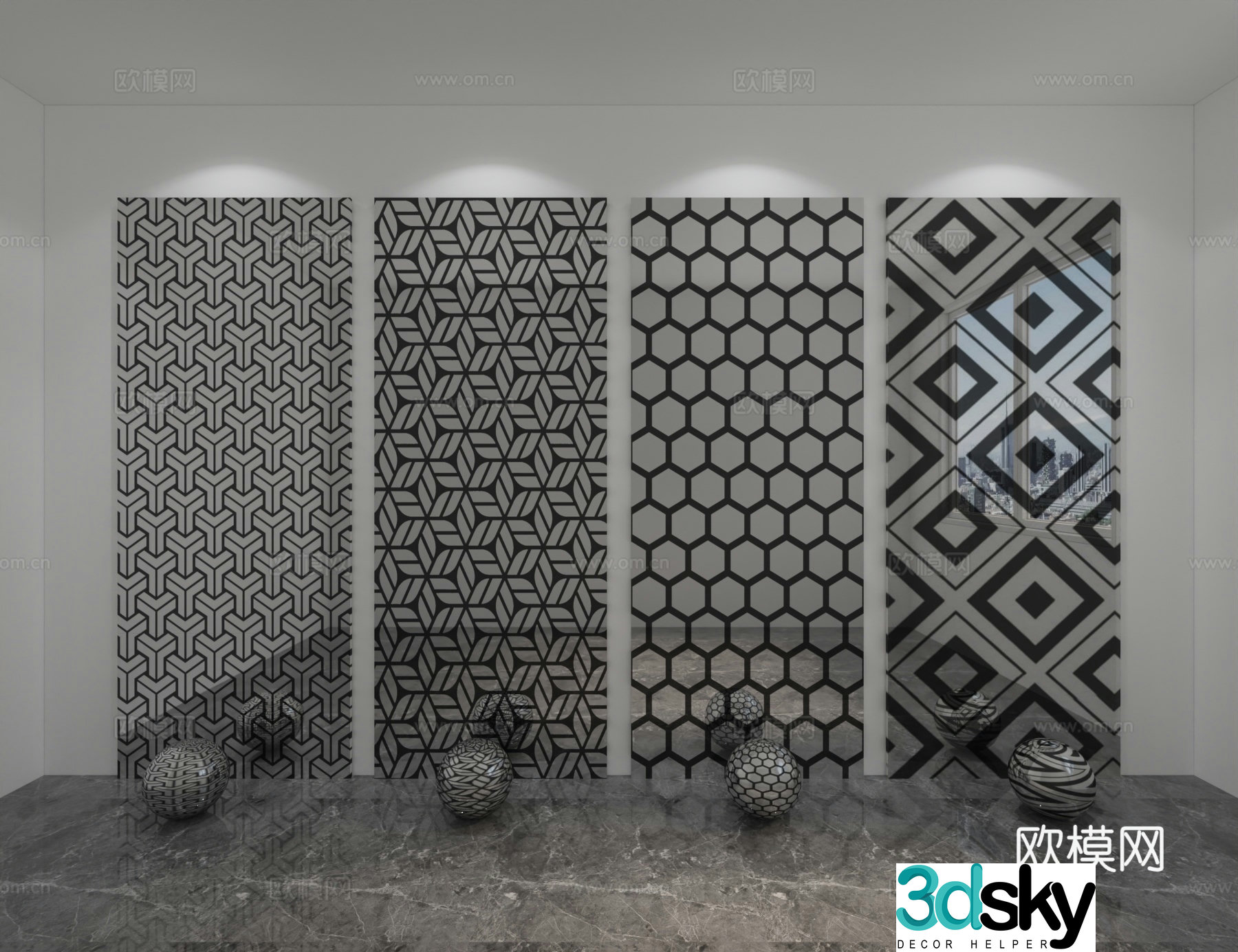 Modern punching plate 3d model
