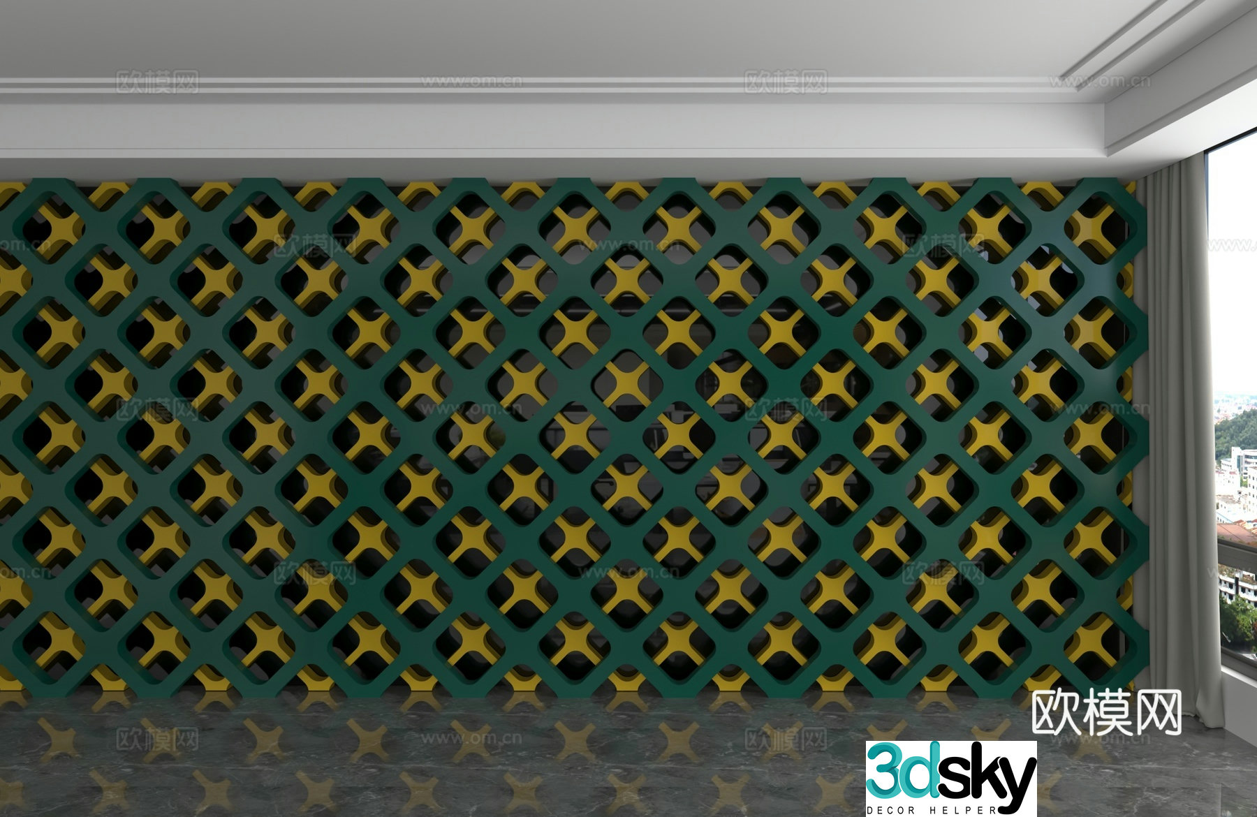 Modern background wall 3d model