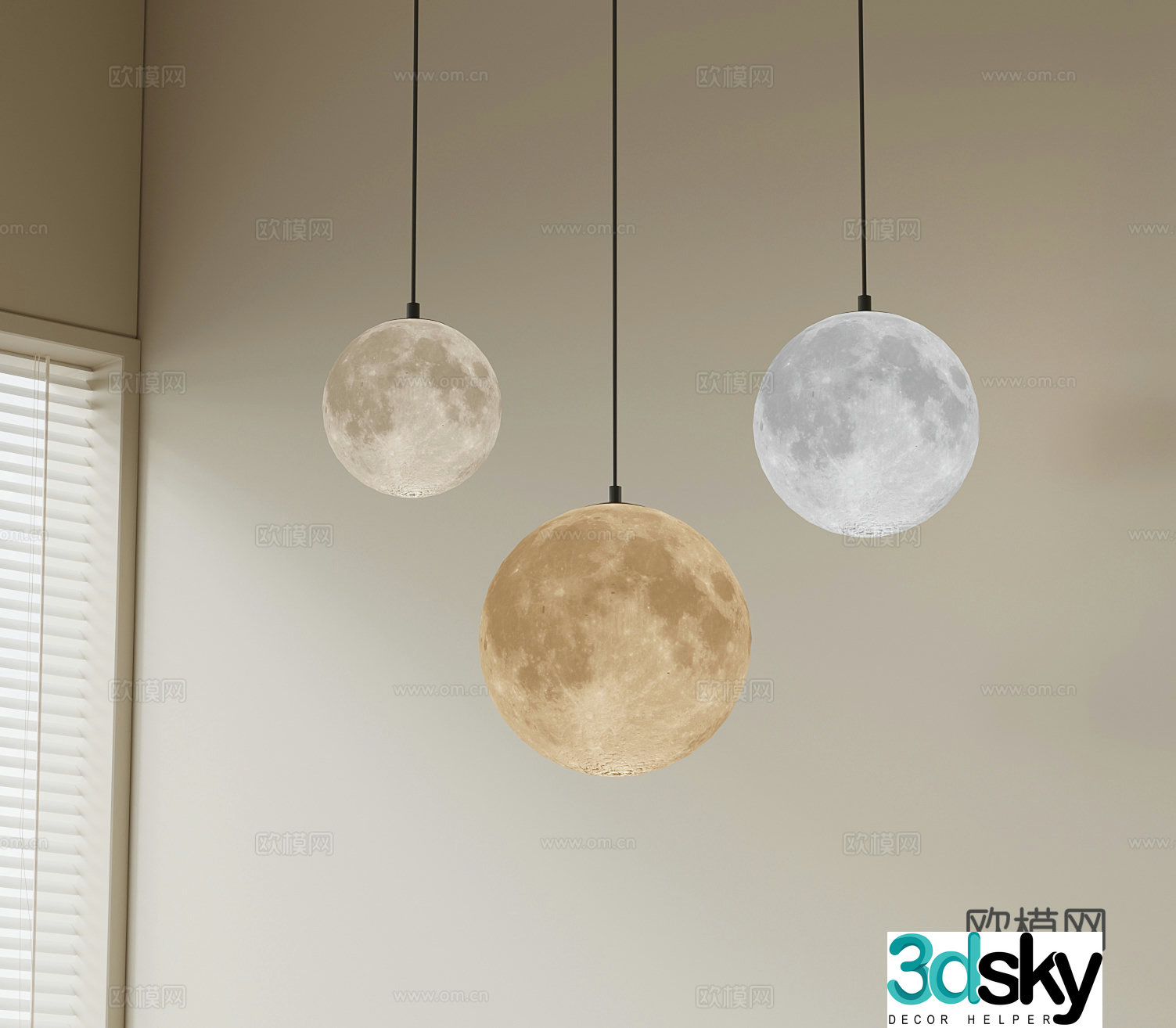 Modern chandelier 3d model