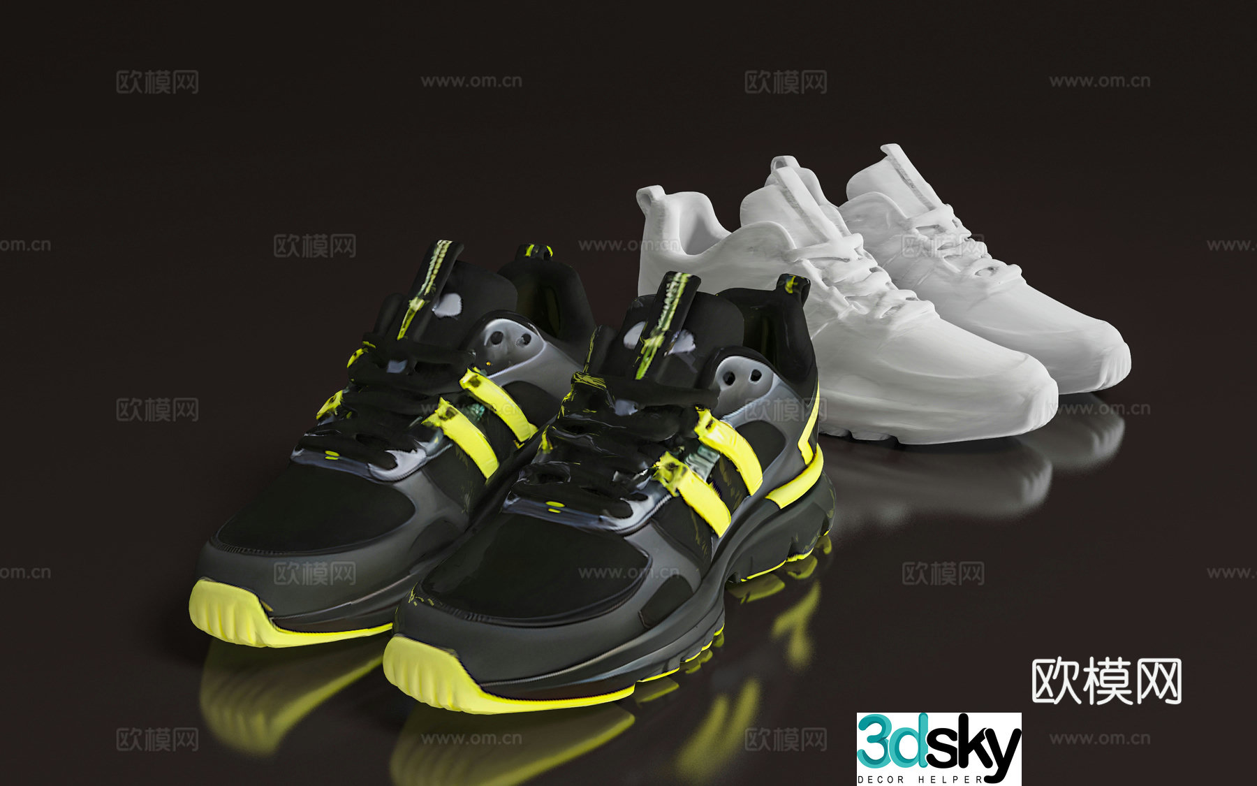 shoes sneakers goods furnishings ornaments decorations shop shelves sculpture print 3d model