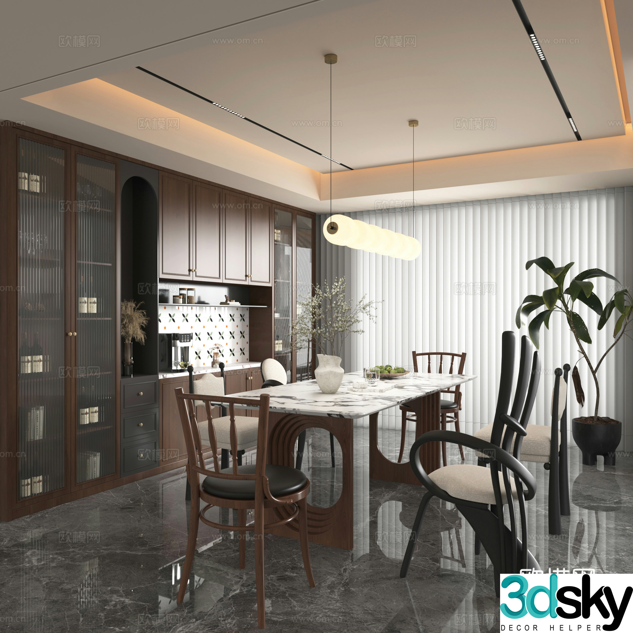 Modern restaurant 3d model
