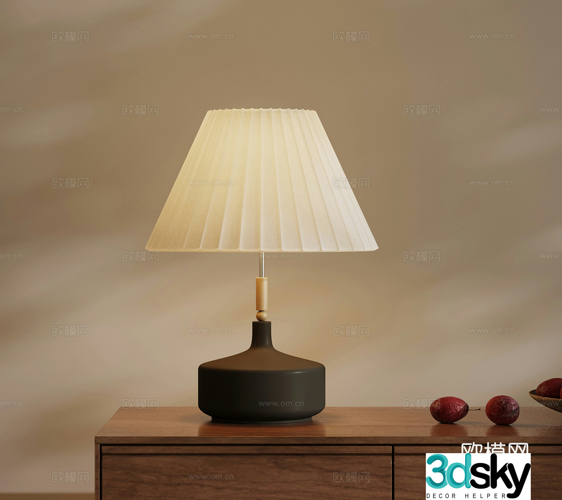 Modern medieval style table lamp 3d model