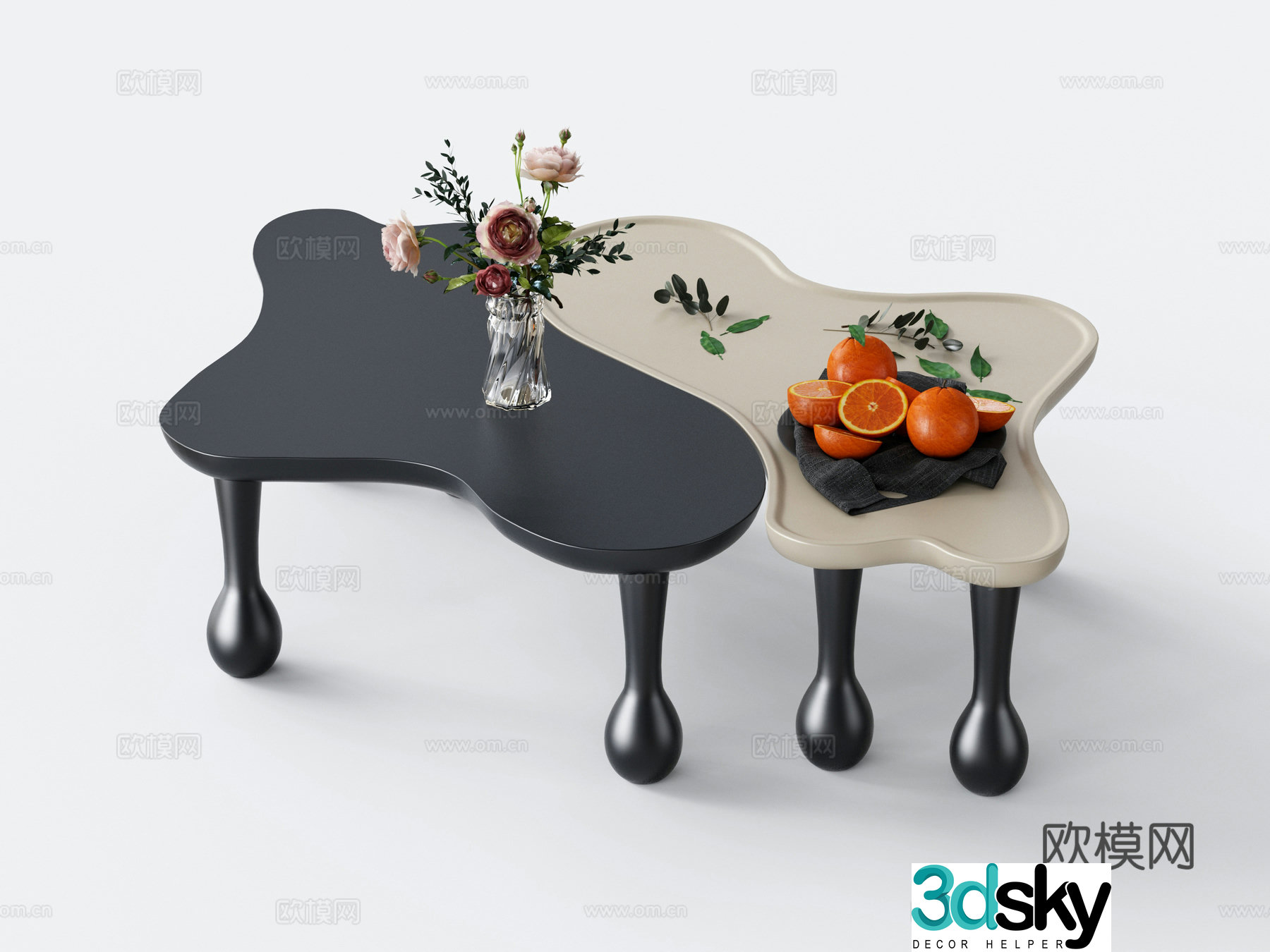 Modern Yunduo Combination Coffee Table Italian Minimalist Creative Designer New Model Special-shaped Coffee Table 3D Model