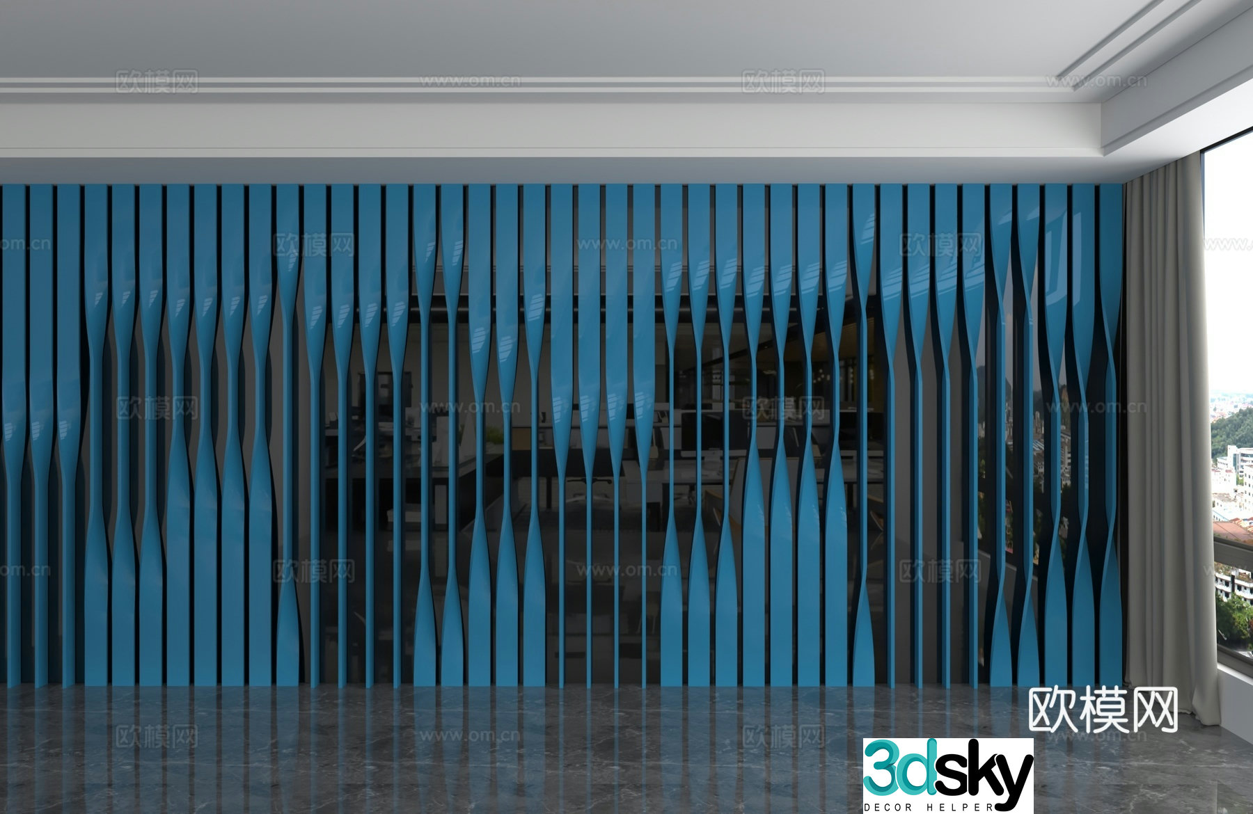 Modern background wall 3d model