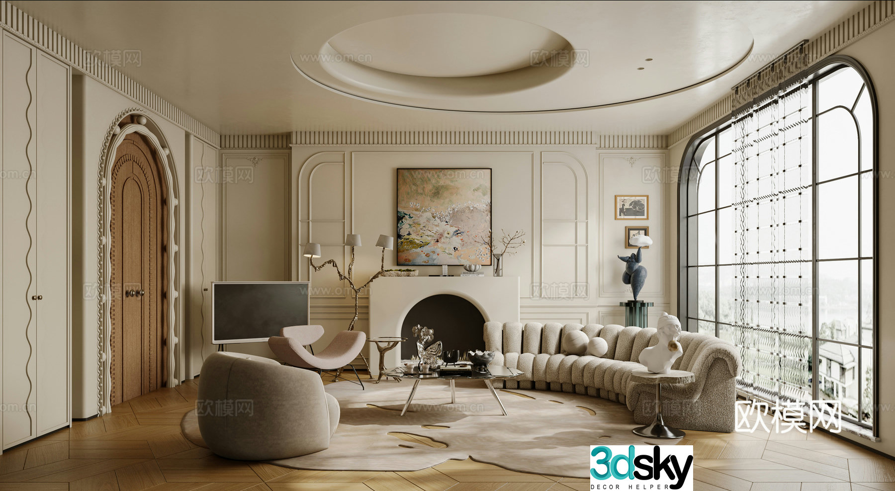 French living room 3d model