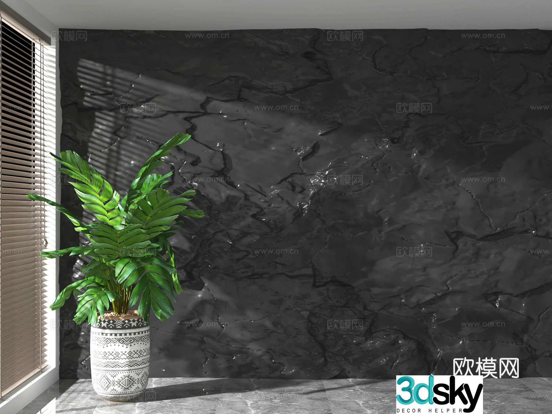 Modern background wall 3d model
