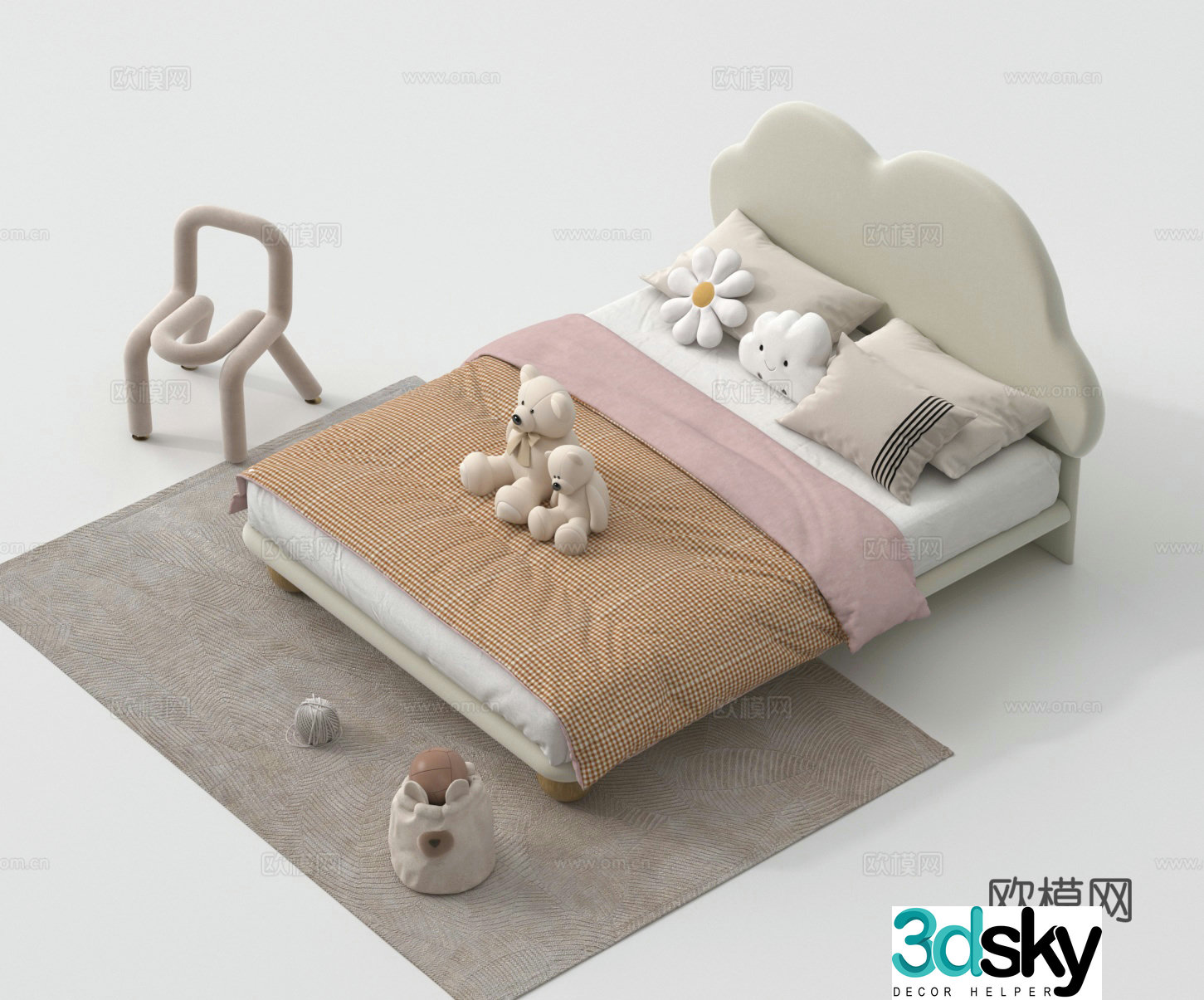 Children’s bed single bed 3d model