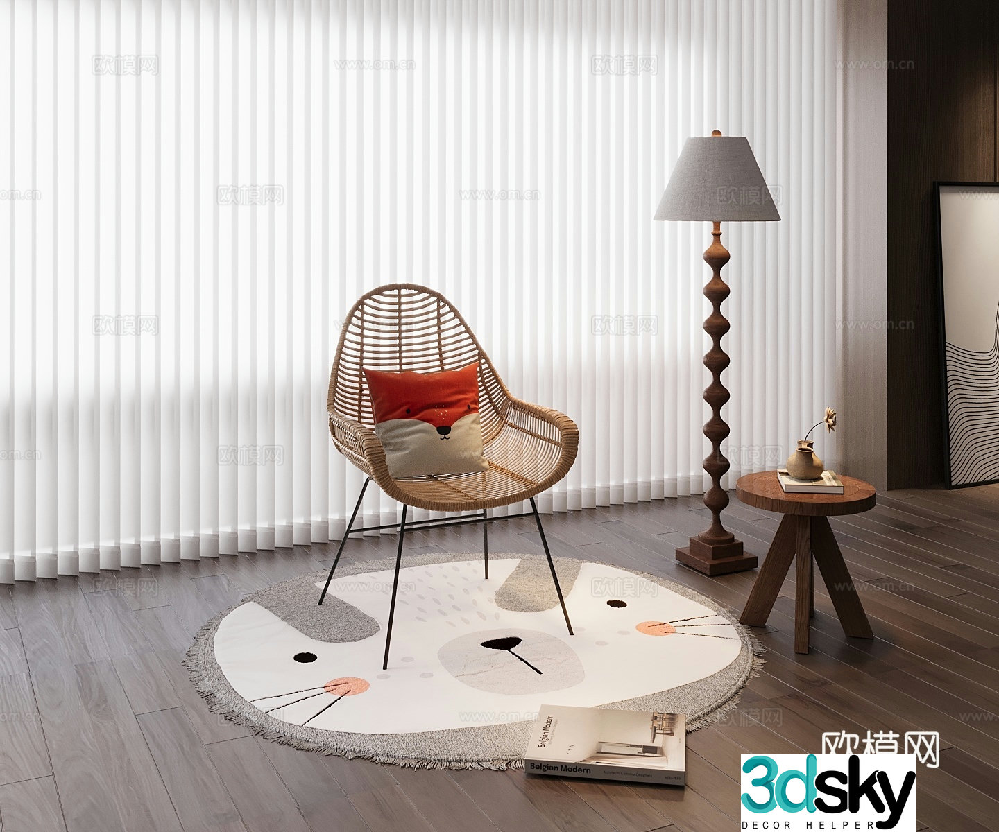 Rattan leisure chair 3d model