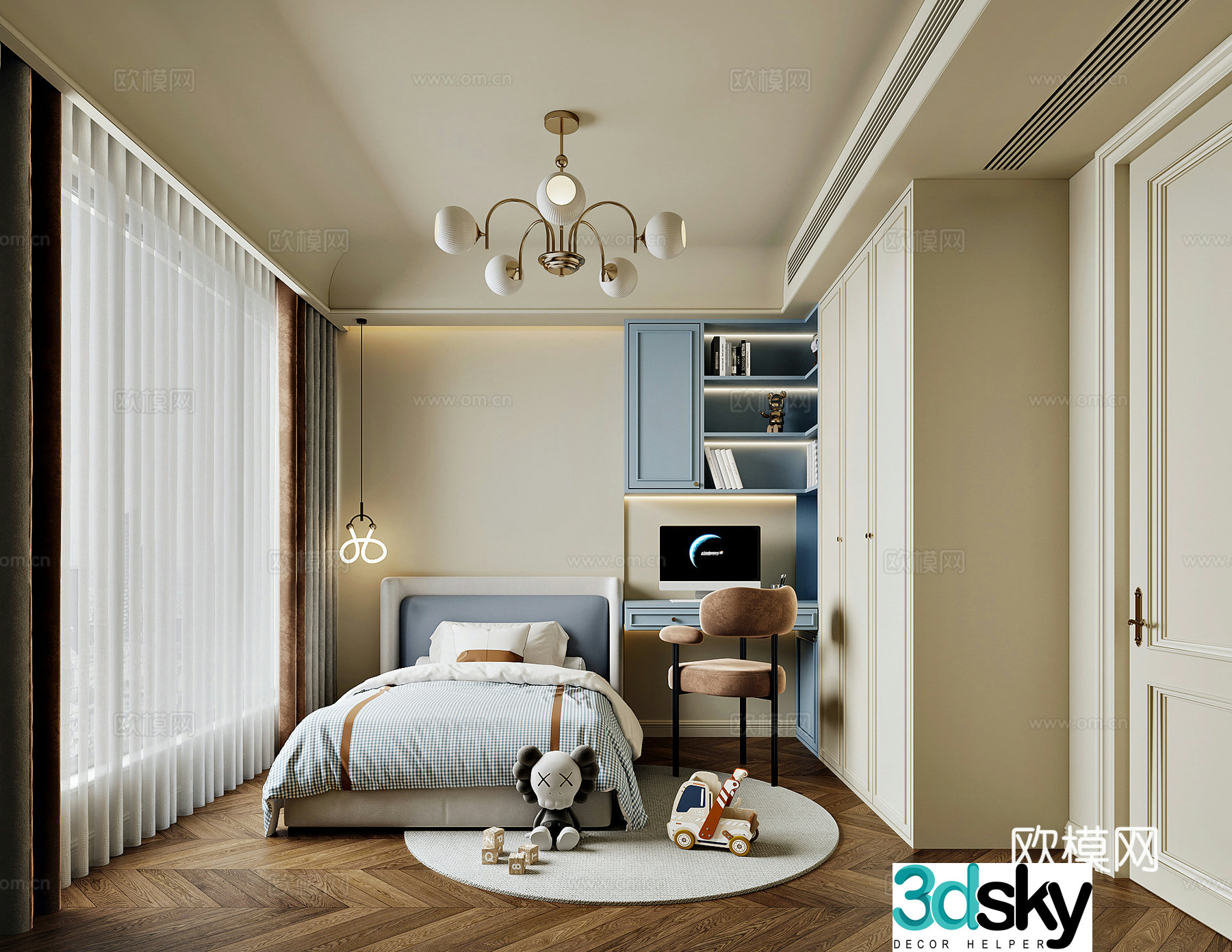 American children’s room 3D model