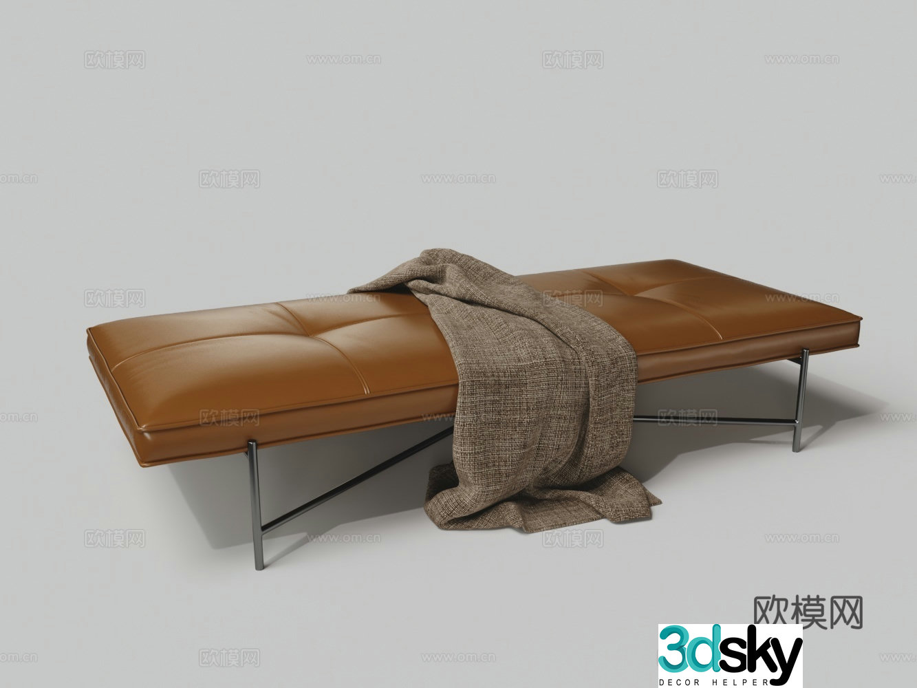 Modern leather pedal 3d model