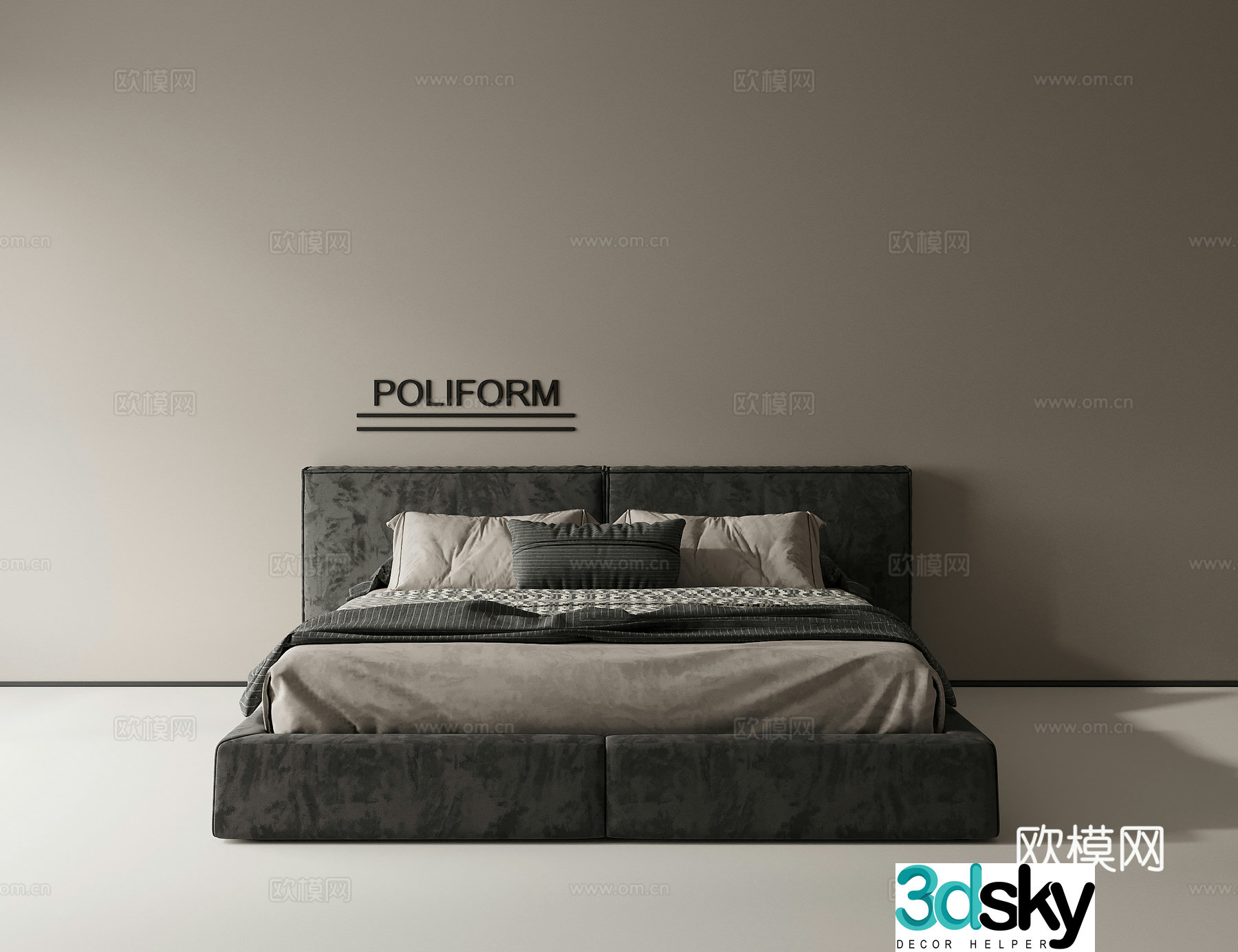 Double bed 3d model