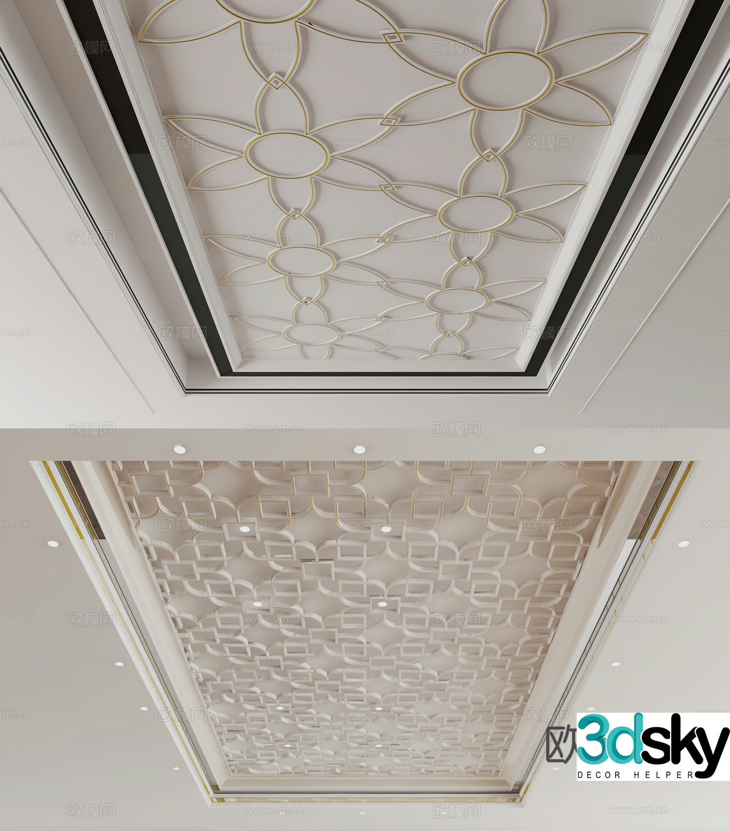 Modern ceiling suspended 3d model