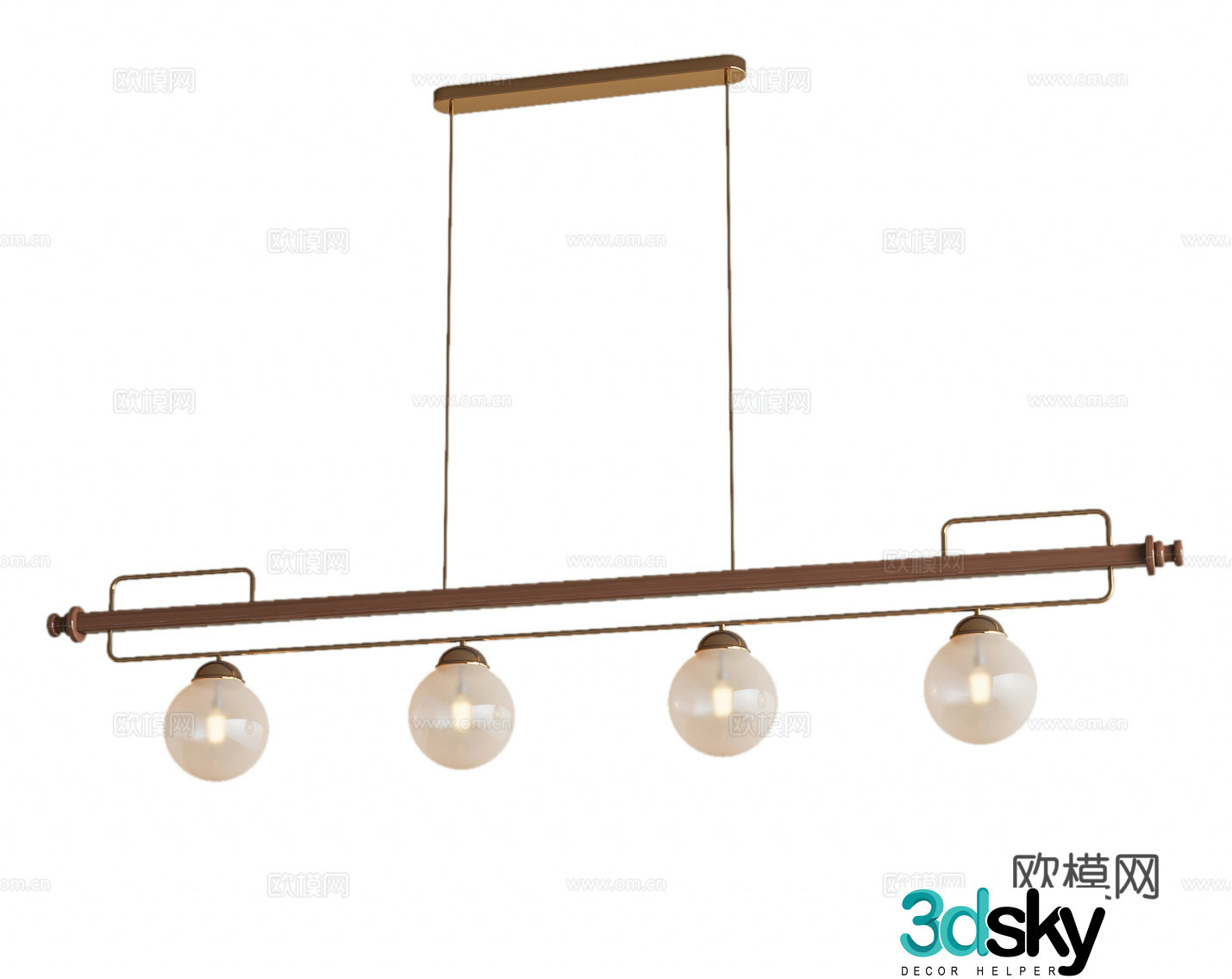 Modern medieval style chandelier long chandelier restaurant chandelier 3d model