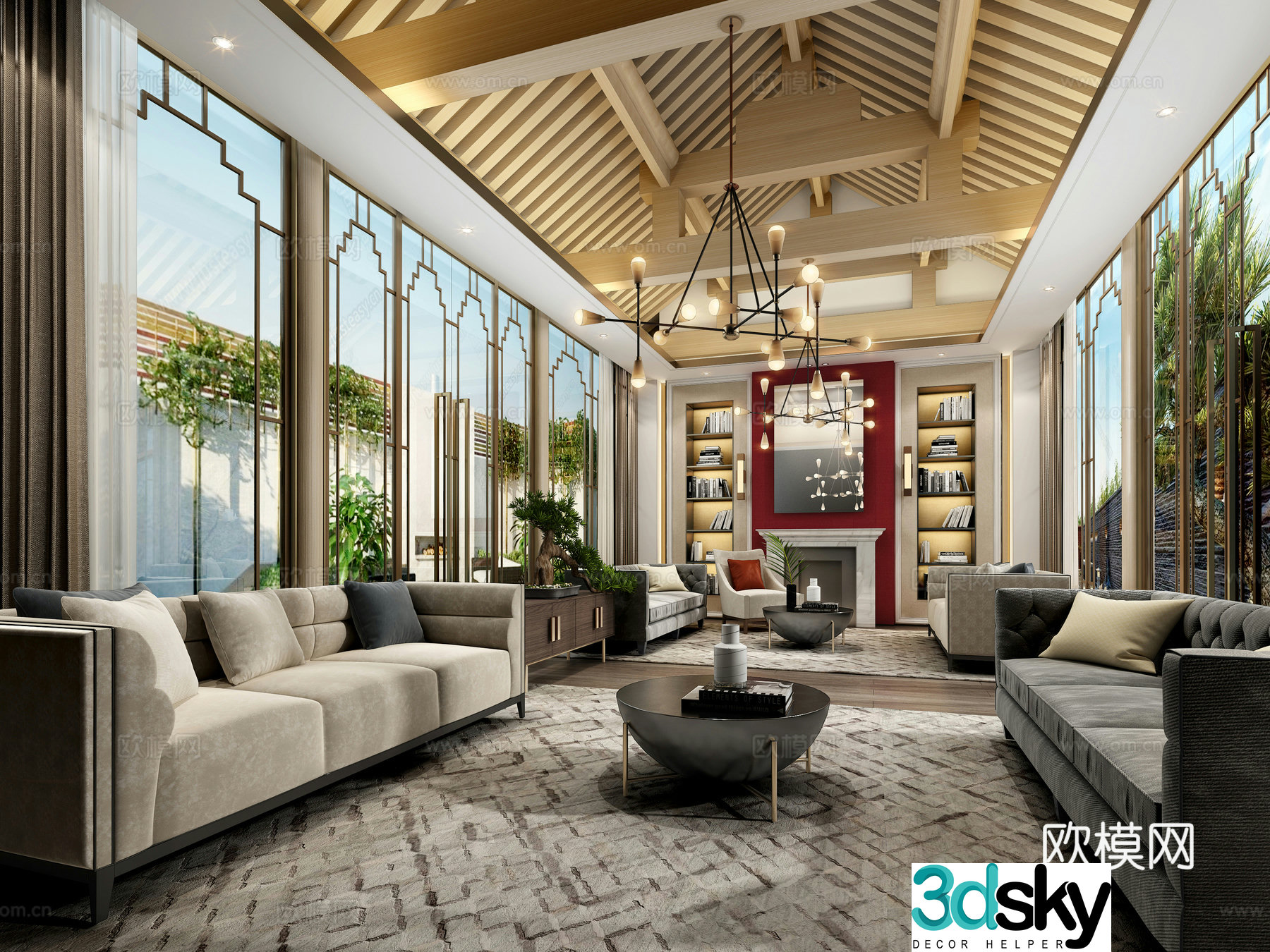 New Chinese Club Meeting Area 3D Model