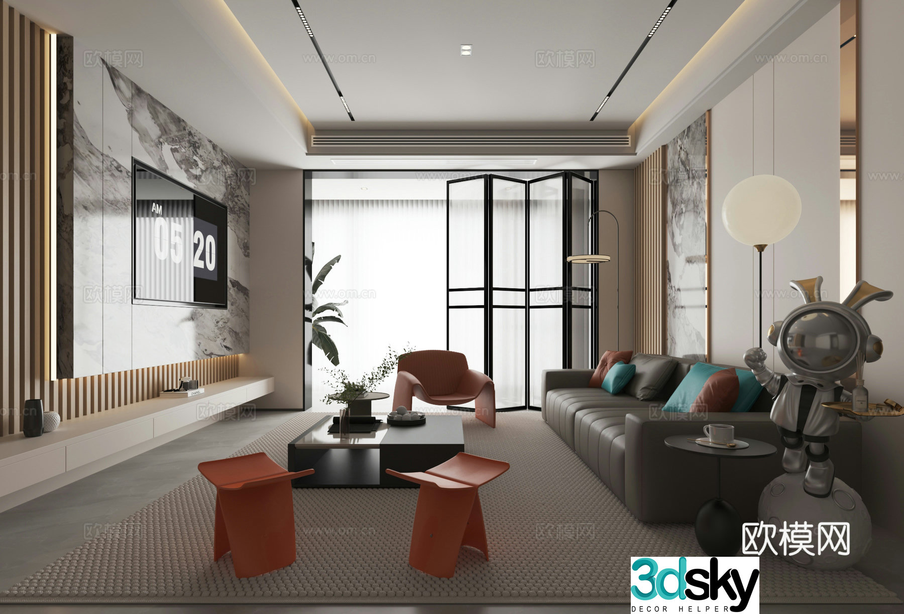 Modern living room 3d model