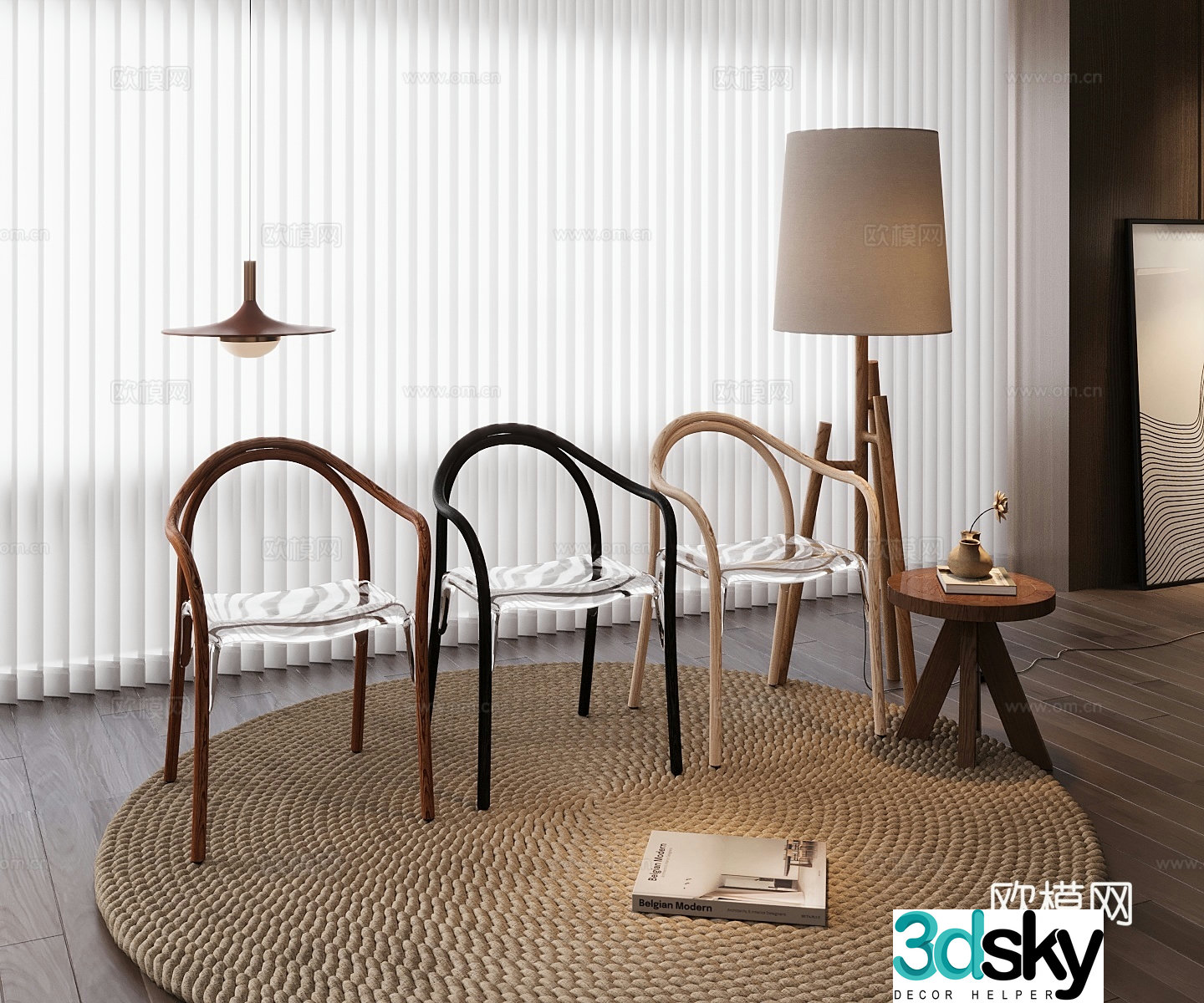 Modern single chair 3d model