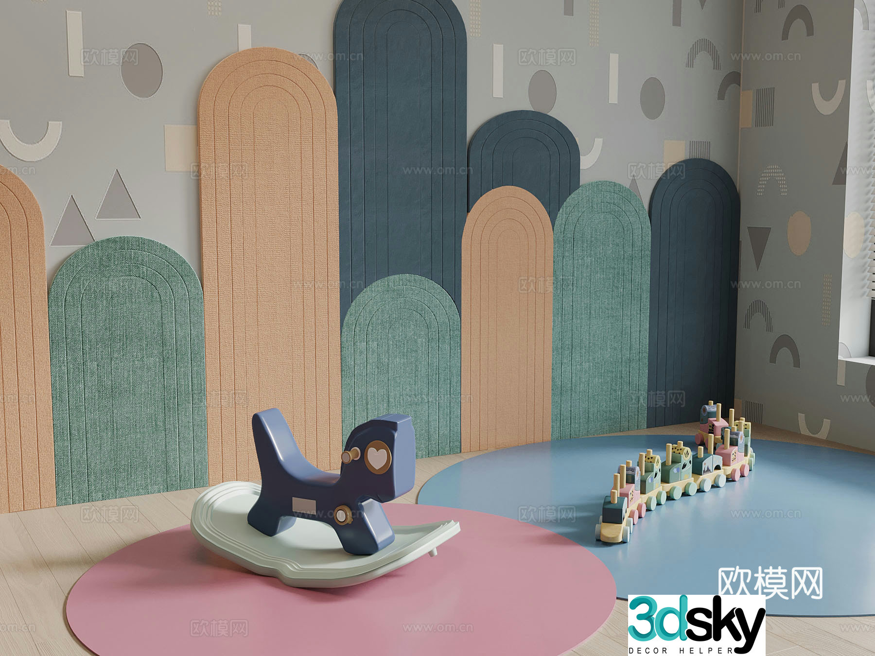 Modern children’s background wall wall panel toy 3d model