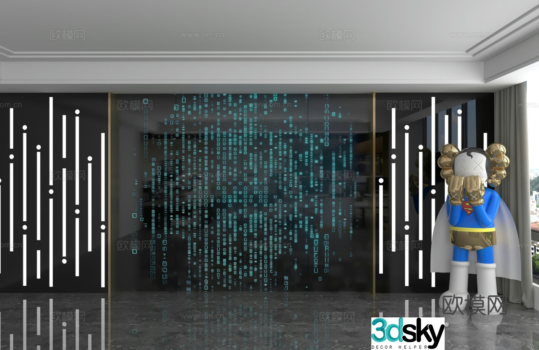 Modern background wall 3d model
